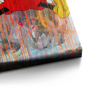 DOTCOMCANVAS® Leinwandbild Raining Day, Micky Maus Leinwandbild Panorama hochkant Raining Day Comic Pop Art