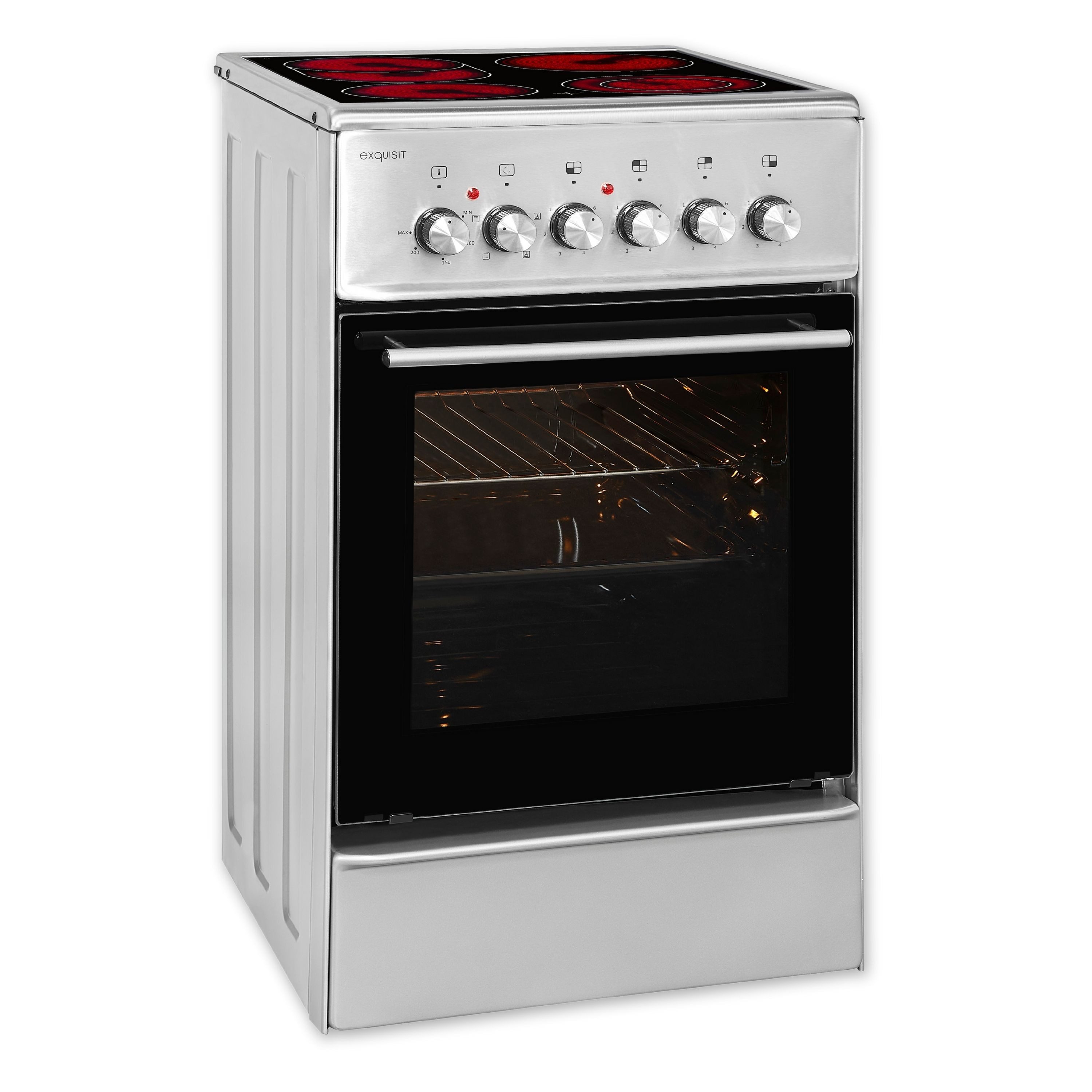 exquisit Elektro-Standherd ECM 5-4.1 Inox, Nein, Umluft, Grill