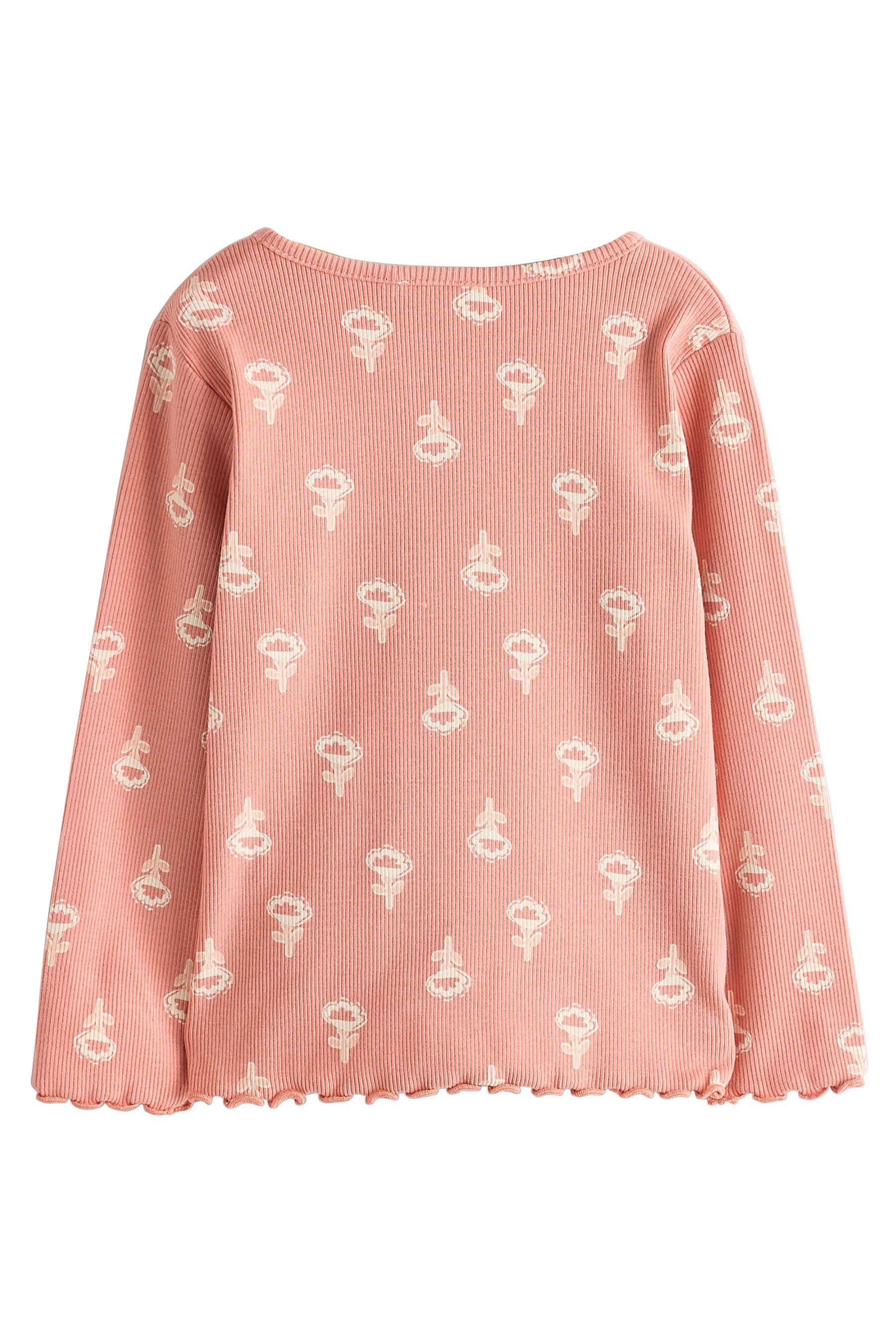 Next Leggings Geripptes Langarm-T-Shirt (1-tlg) günstig online kaufen