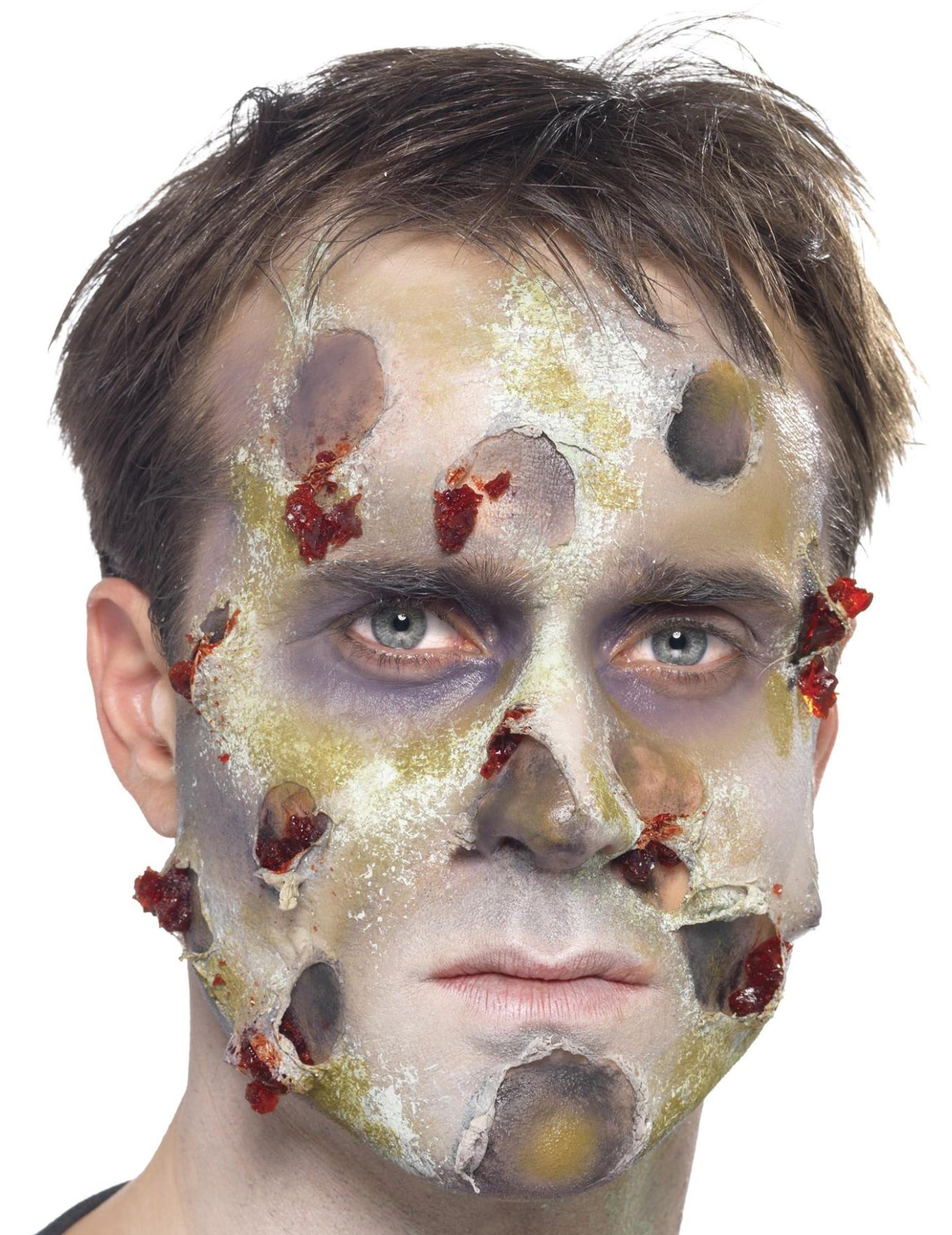 Rubies Niederlande b.v. Kostüm Zombie Make-Up-Set Halloween 7-teilig grau-grün