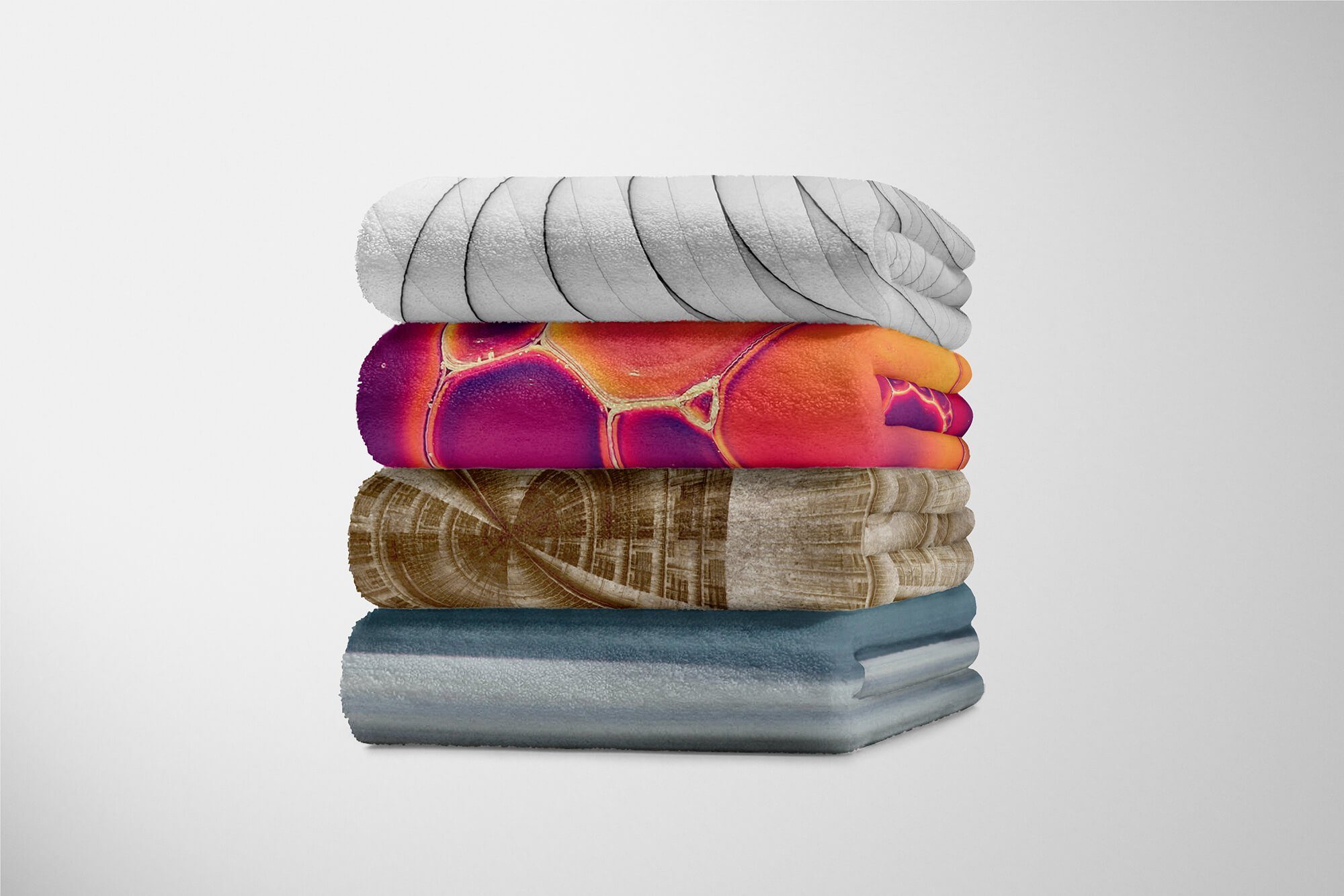 Handtuch (1-St), Saunatuch Baumwolle-Polyester-Mix mit Fotomotiv Strandhandtuch Fraktal Handtuch Handtücher Abstrakt Art Kuscheldecke Kunstvoll, Sinus