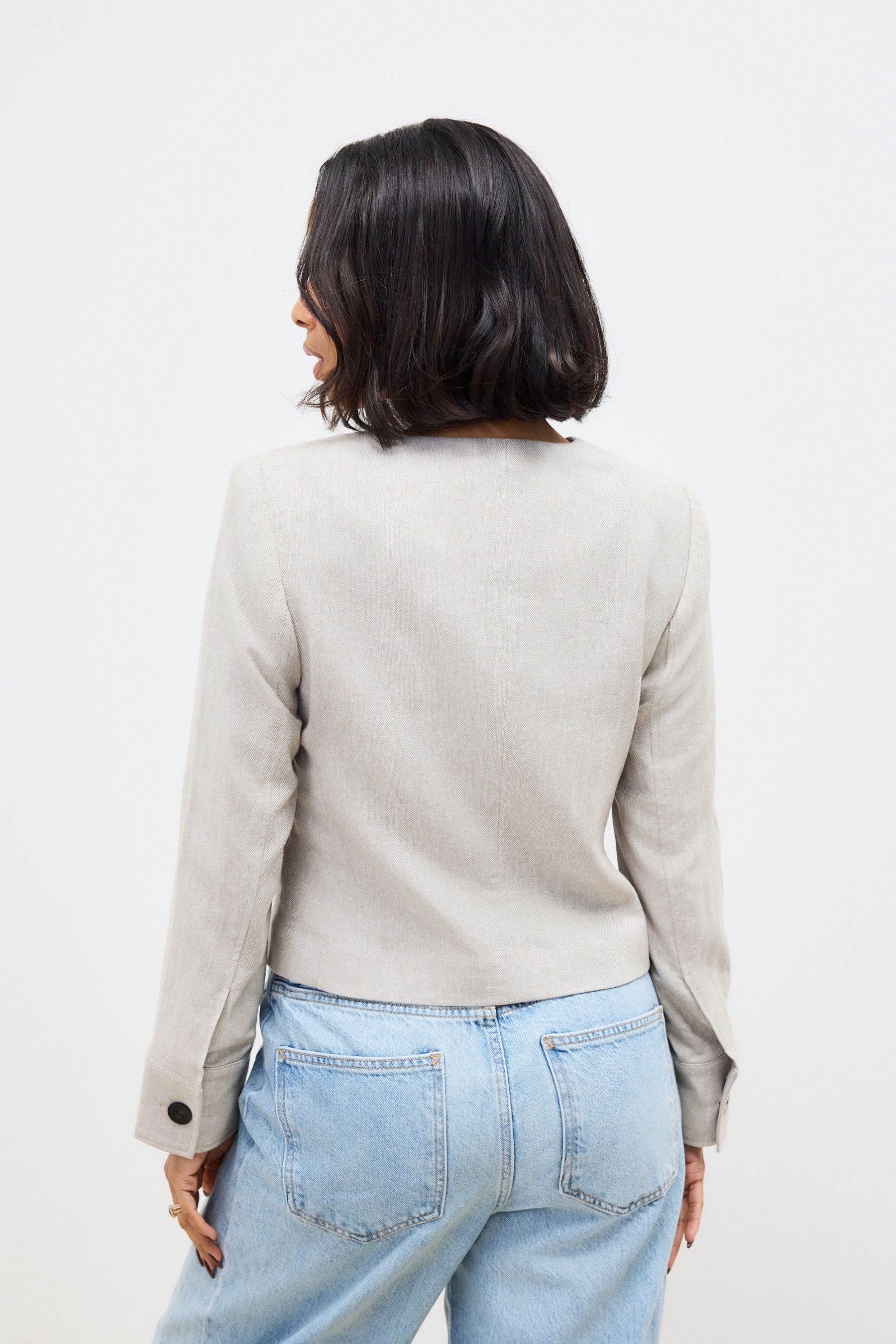 Next Kurzjacke Trophy-Jacke aus Baumwoll-Leinen-Mischung (1-St) günstig online kaufen