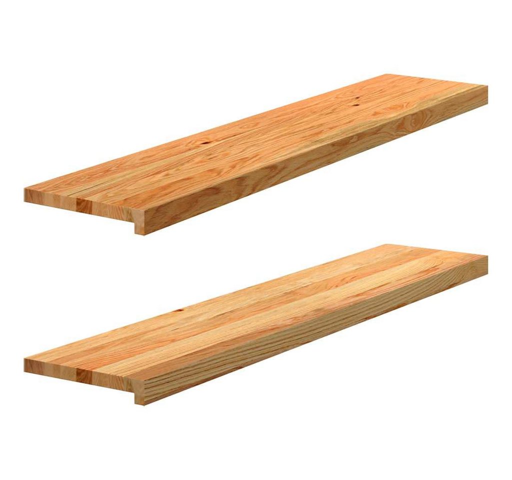 vidaXL Fensterbank Fensterbänke 2 Stk. Hellbraun 120x30x2 cm Massivholz Eiche