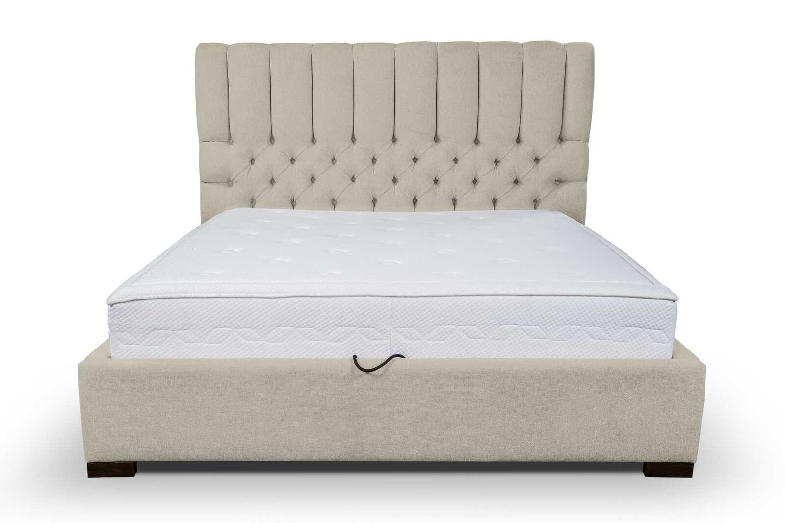 JVmoebel Bett Bett Beige Stoff Holz Bett Bett), in Made Betten Luxus Doppelbett Schlafzimmer (1-tlg., Europa Modern 1x