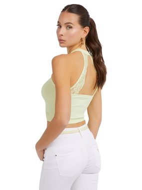 Guess Tanktop Top Unifarbenes Crop-Top Tori mit Spitzenbesatz (1-tlg)