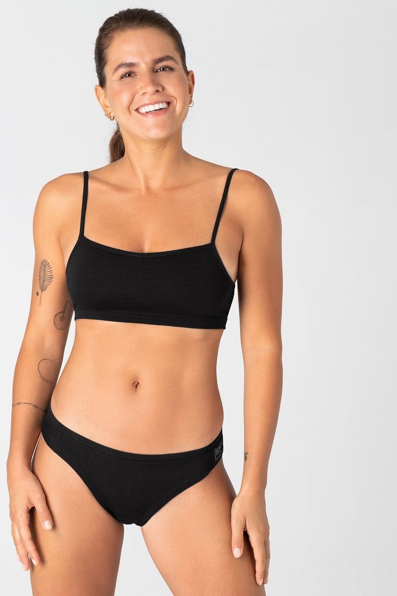 SUPER.NATURAL Sport-BH für Damen, Merino COSY BRA atmungsaktiv, bequem