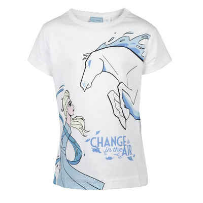 Disney Print-Shirt Die Eiskönigin Elsa Kinder Mädchen T-Shirt Gr. 92 bis 128, 100% Baumwolle