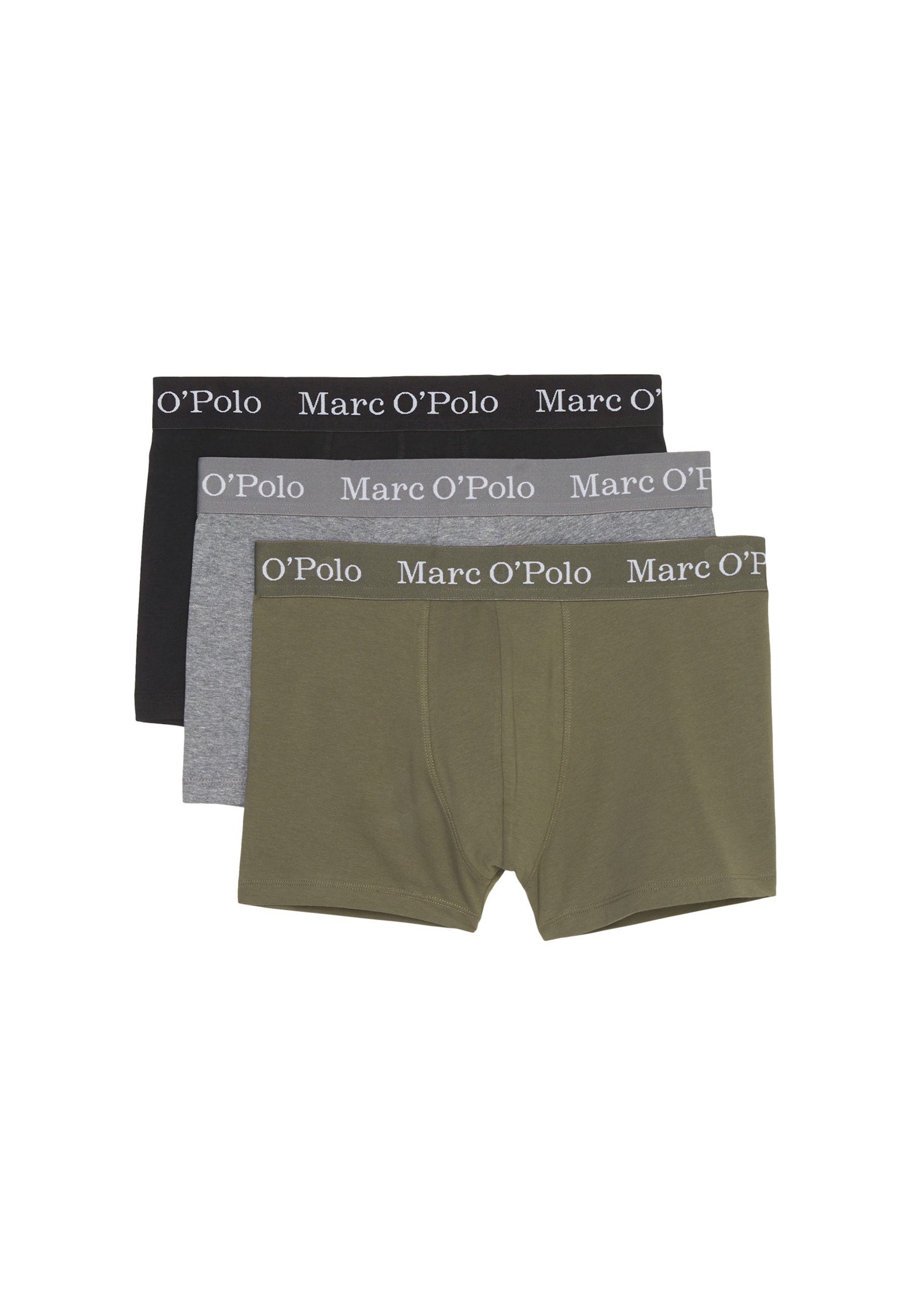 Marc O'Polo Boxershorts Boxershorts Basic Melange/Black (3-St) Dreierpack Unterhosen Beetle/Grey