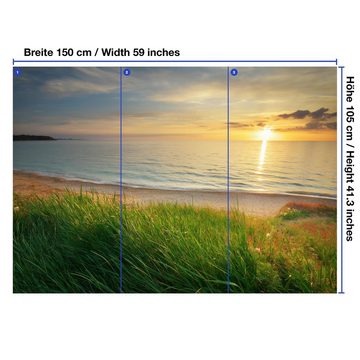 wandmotiv24 Fototapete Sonnenuntergang an der Küste, glatt, Wandtapete, Motivtapete, matt, Vliestapete