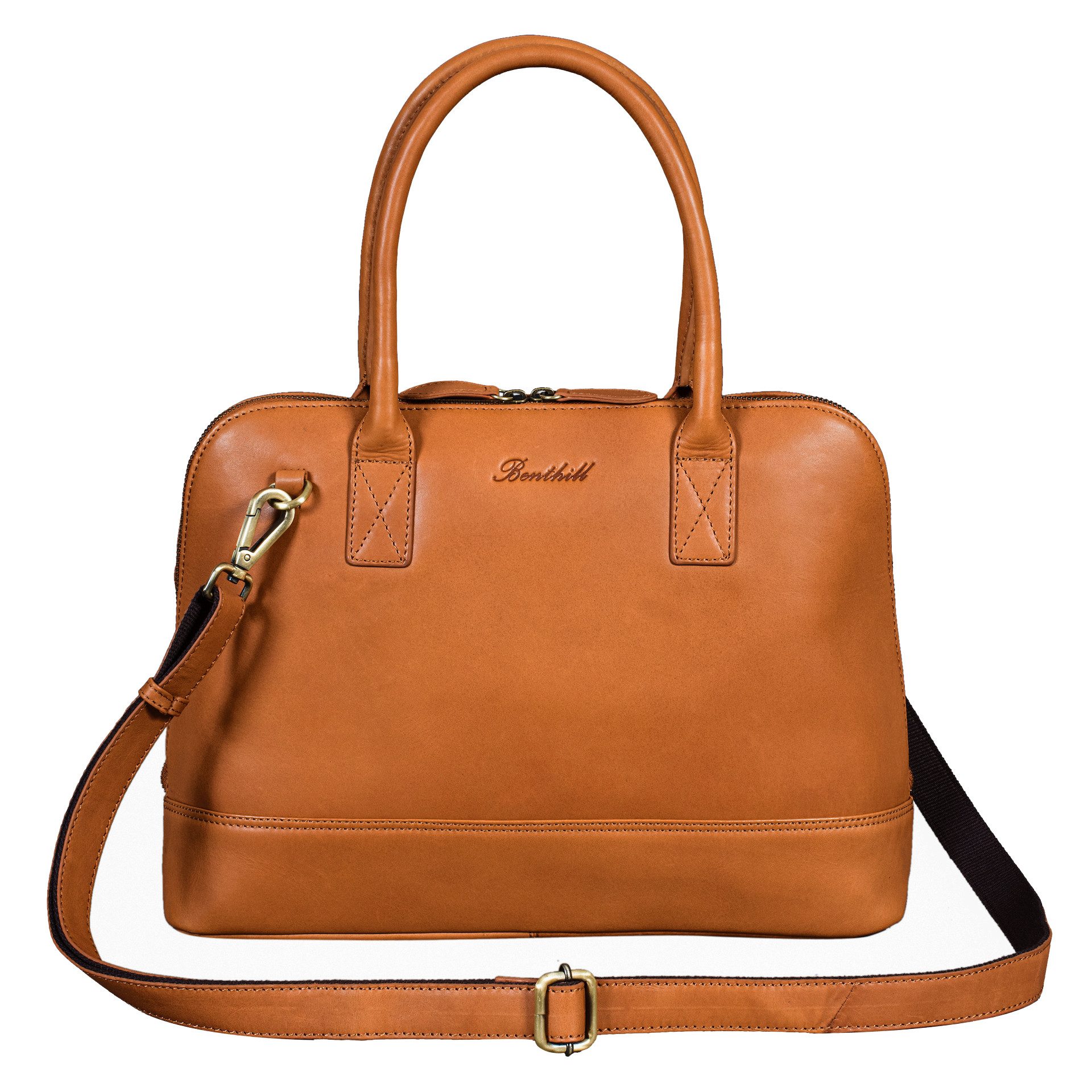 Benthill Handtasche Damen Handtasche Echt Leder Frauen Henkeltasche Vintage Umhängetasche, Schultergurt / Umhängegurt Reißverschlussfach