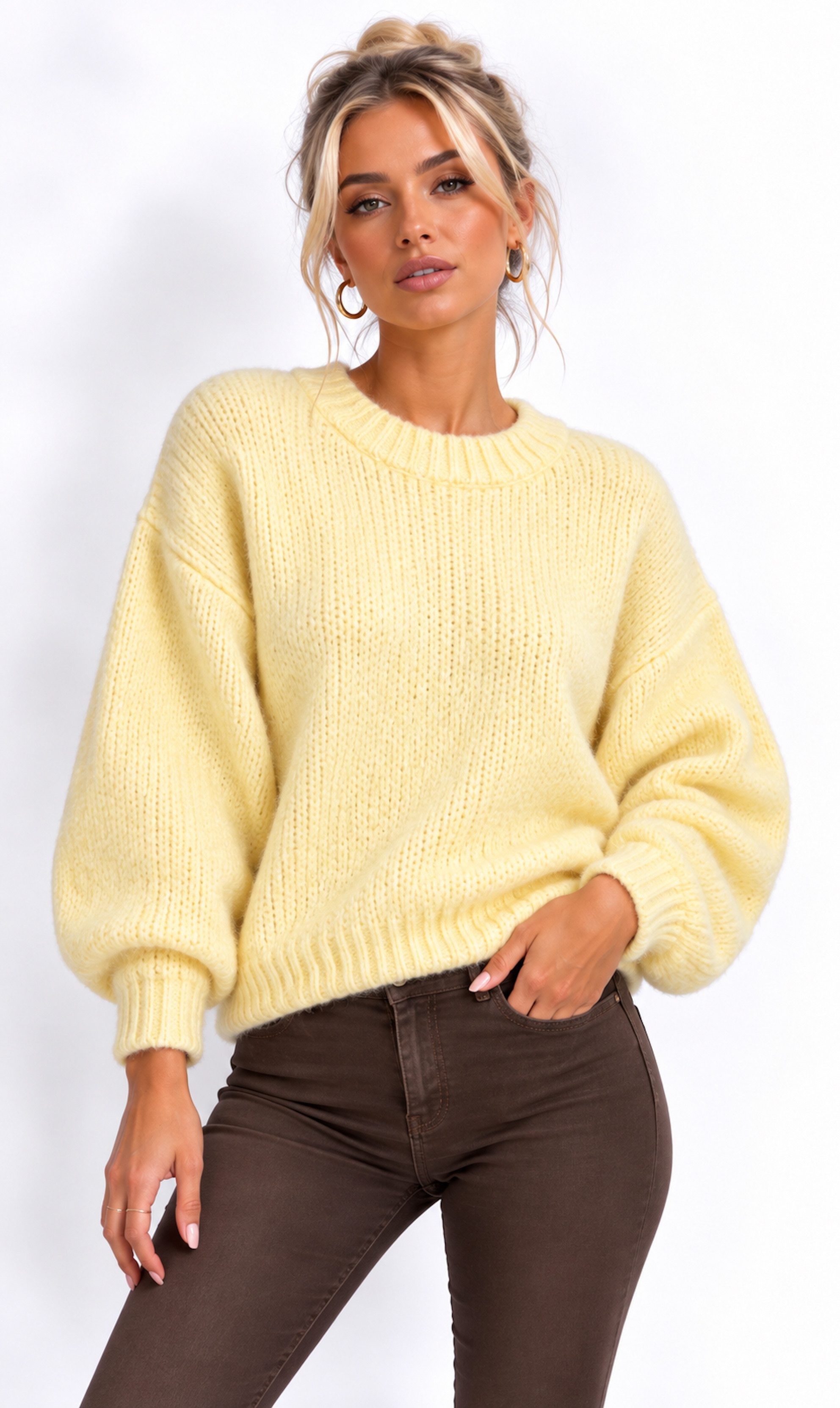 Worldclassca Strickpullover WORLDCLASSCA Damen Strickpulllover Basic Rundhals Weicher Pullover Neue Kollektion - Stilvolle und gemütliche Strickmode für Damen