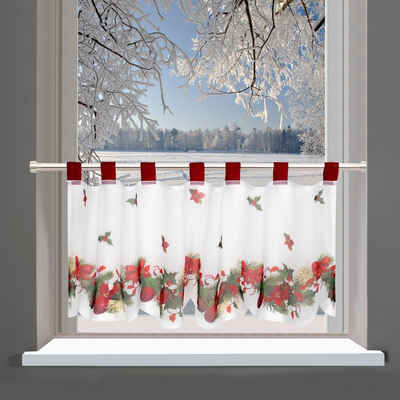 Gardine Weihnachten, Delindo Lifestyle, Schlaufen (1 St), transparent, mit Schlaufenaufhängung, für die Küche