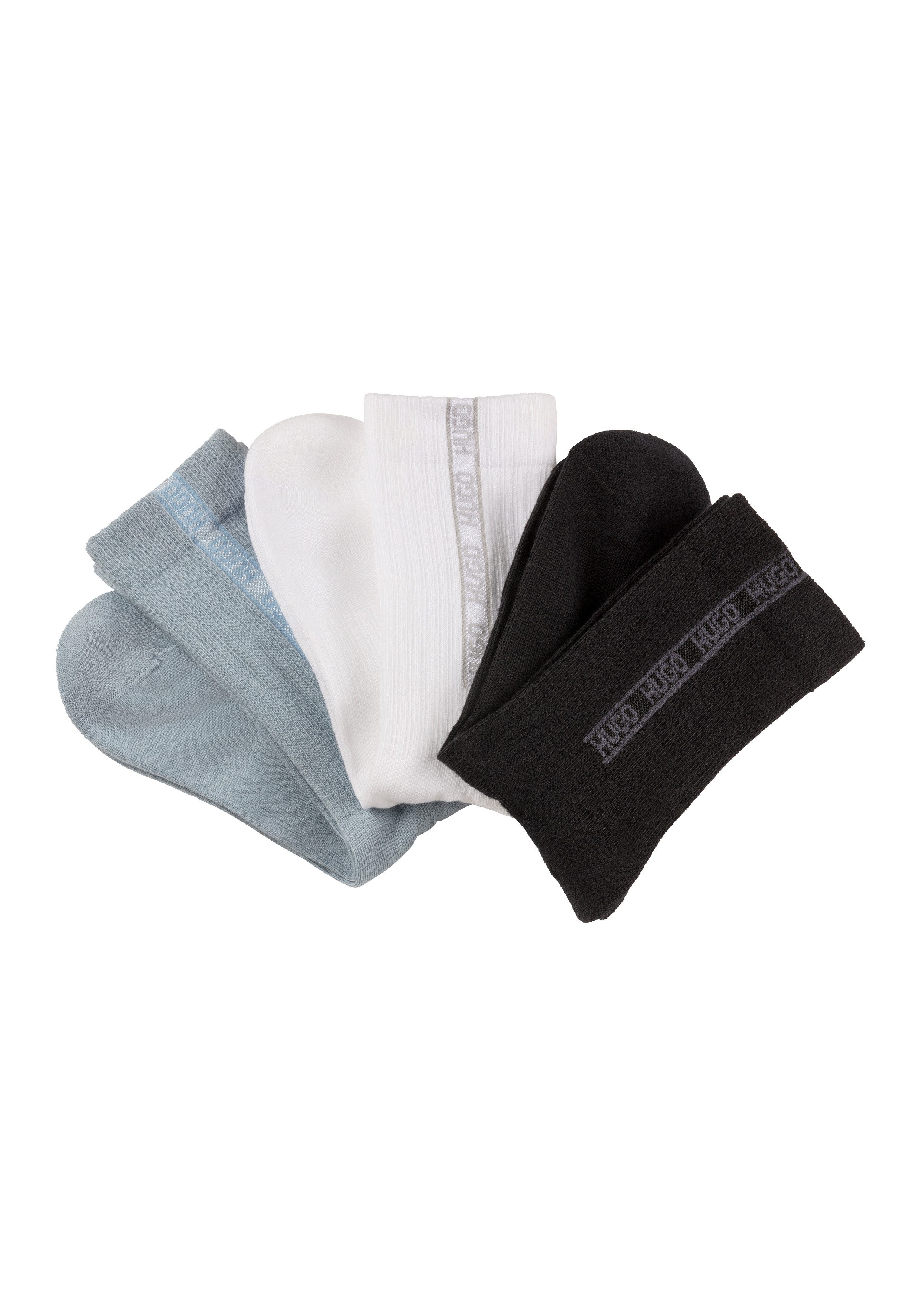 HUGO Socken 3P QS TONAL TAPE (Packung, 3-Paar) mit kontrastfarbenen Logosch günstig online kaufen