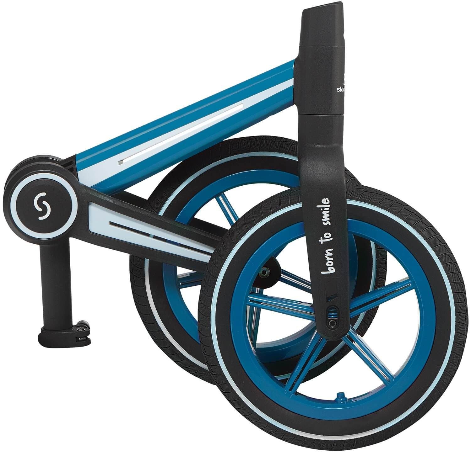 Skiddoü Laufrad Ronny faltbares Farben 3 in inkl. 30 kg Malbuch 12 Laufrad bis verstellbar Zoll, für Kinder blau