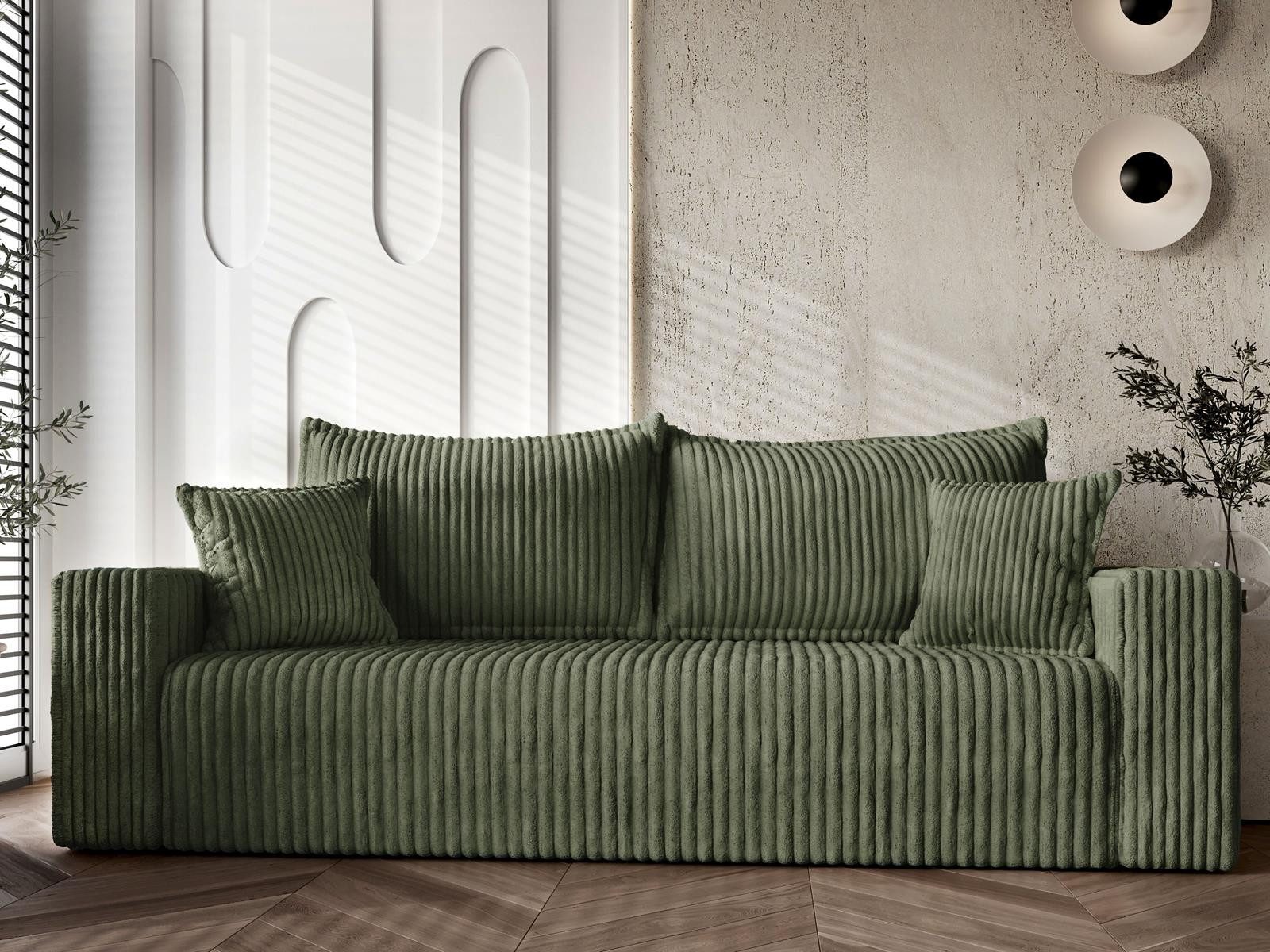 Compleo Schlafsofa mit gemütlichen Stoff, mit Bettfunktion, Bettkasten, Modern Sofa mit Schlaffunktion