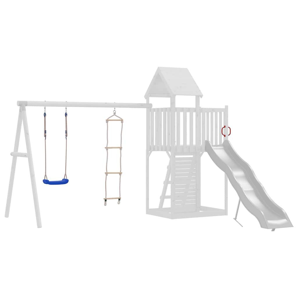 vidaXL Spielturm Schaukelsitz mit Strickleiter Blau Polyethylen