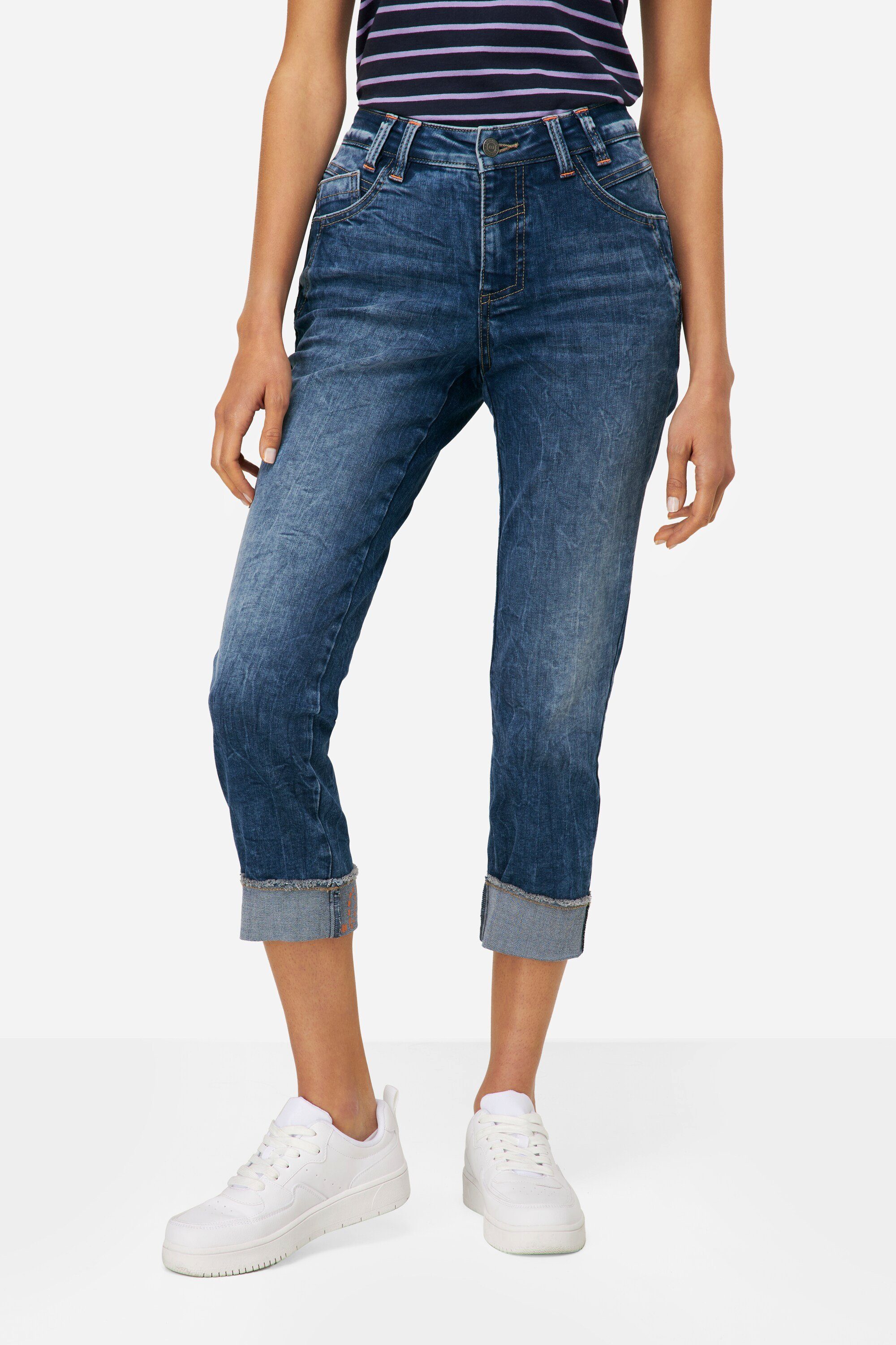 Laurasøn Regular-fit-Jeans 7/8-Slim-Jeans 5-Pocket Saum-Umschlag