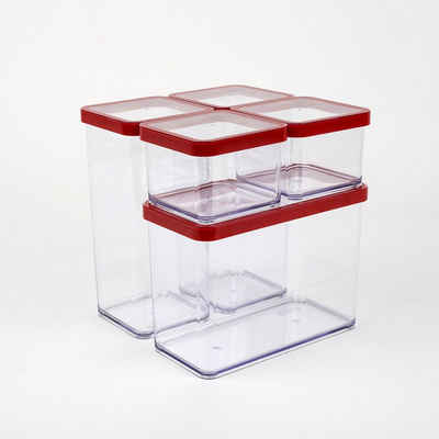 ROTHO Vorratsdose Loft 5er-Set Банки для хранения mit Deckel verschiedene Größen, lebensmittelechter Kunststoff (PP) BPA-frei, (Vorratsdosenset, Set 5-tlg)