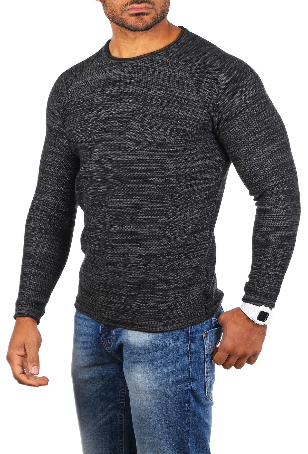 CARISMA Strickpullover Herren leichter Feinstrick einfarbig basic körperbet günstig online kaufen