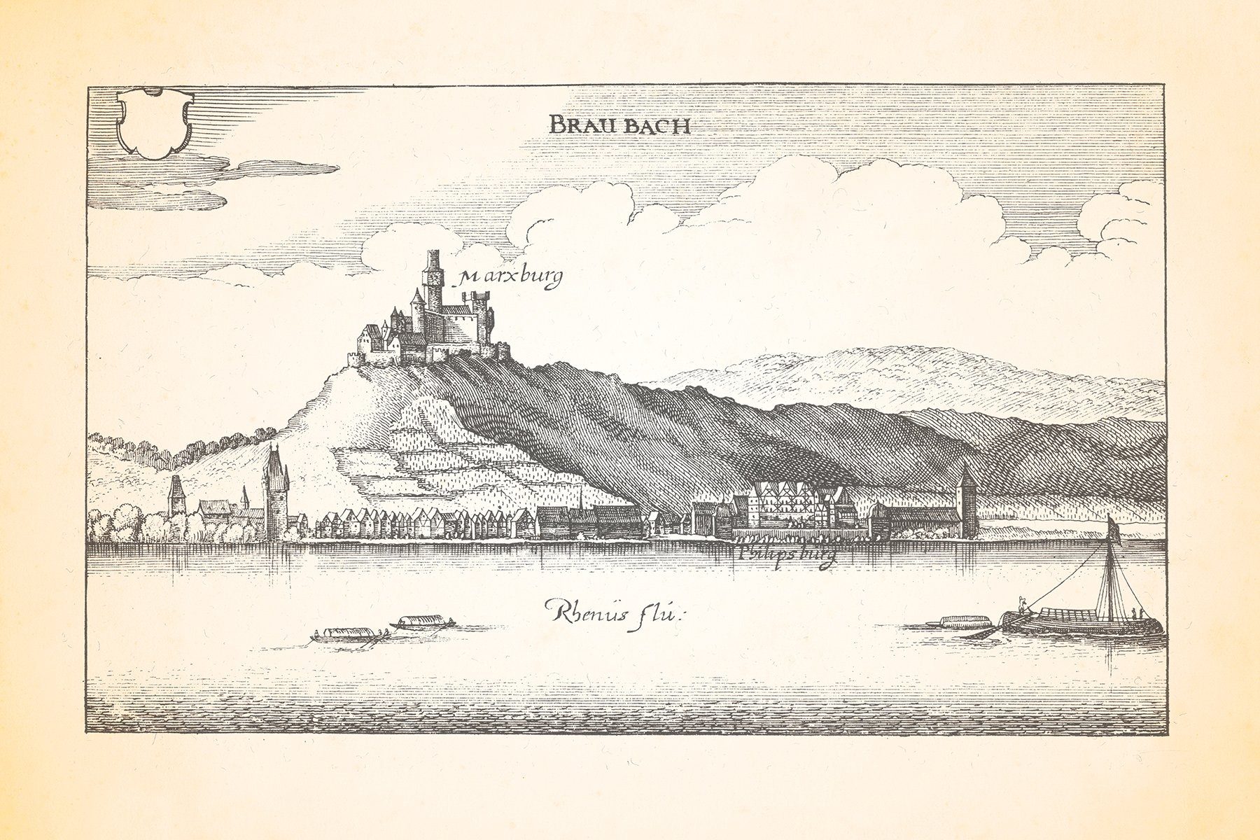 Kunstdruck Braubach Loreley Schiefergebirge Marksburg Katzenelnbogen Rheinsteig M