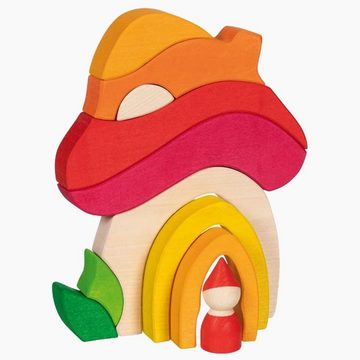 goki Stapelspielzeug Pilzhäuschen, (7-tlg), fördern die Kreativität und das freie Spiel