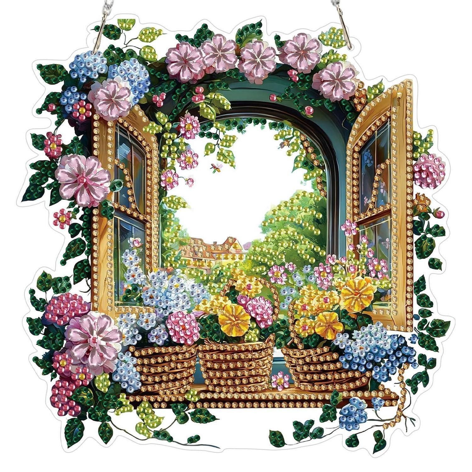 LuxusKollektion Fensterbild Fensterbild Diamond Painting 5D doppelseitig 20x20cm
