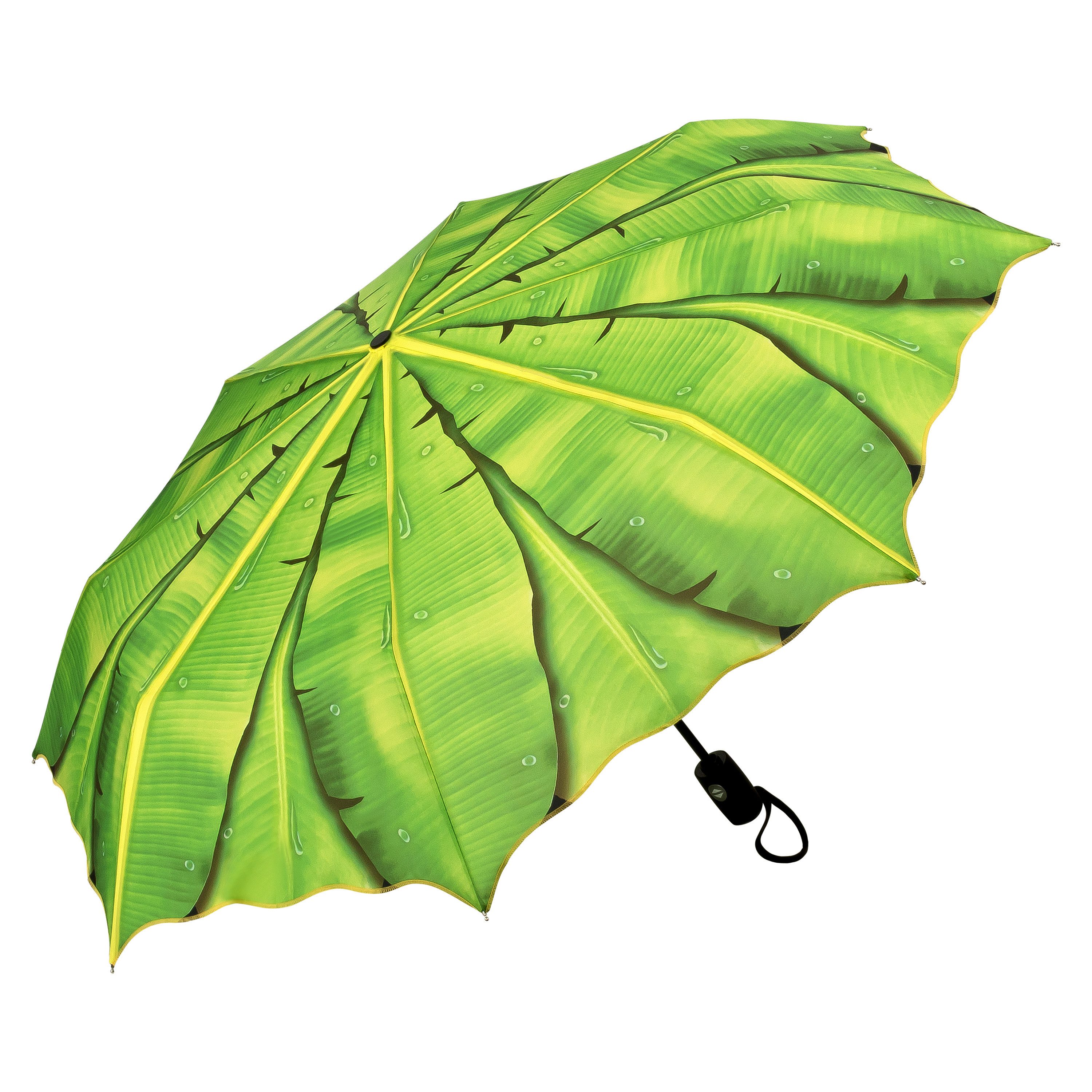 von Lilienfeld Taschenregenschirm Motivschirm Bananenblatt Windfest Auf-Zu-Automatik Stabil Leicht, Motivschim