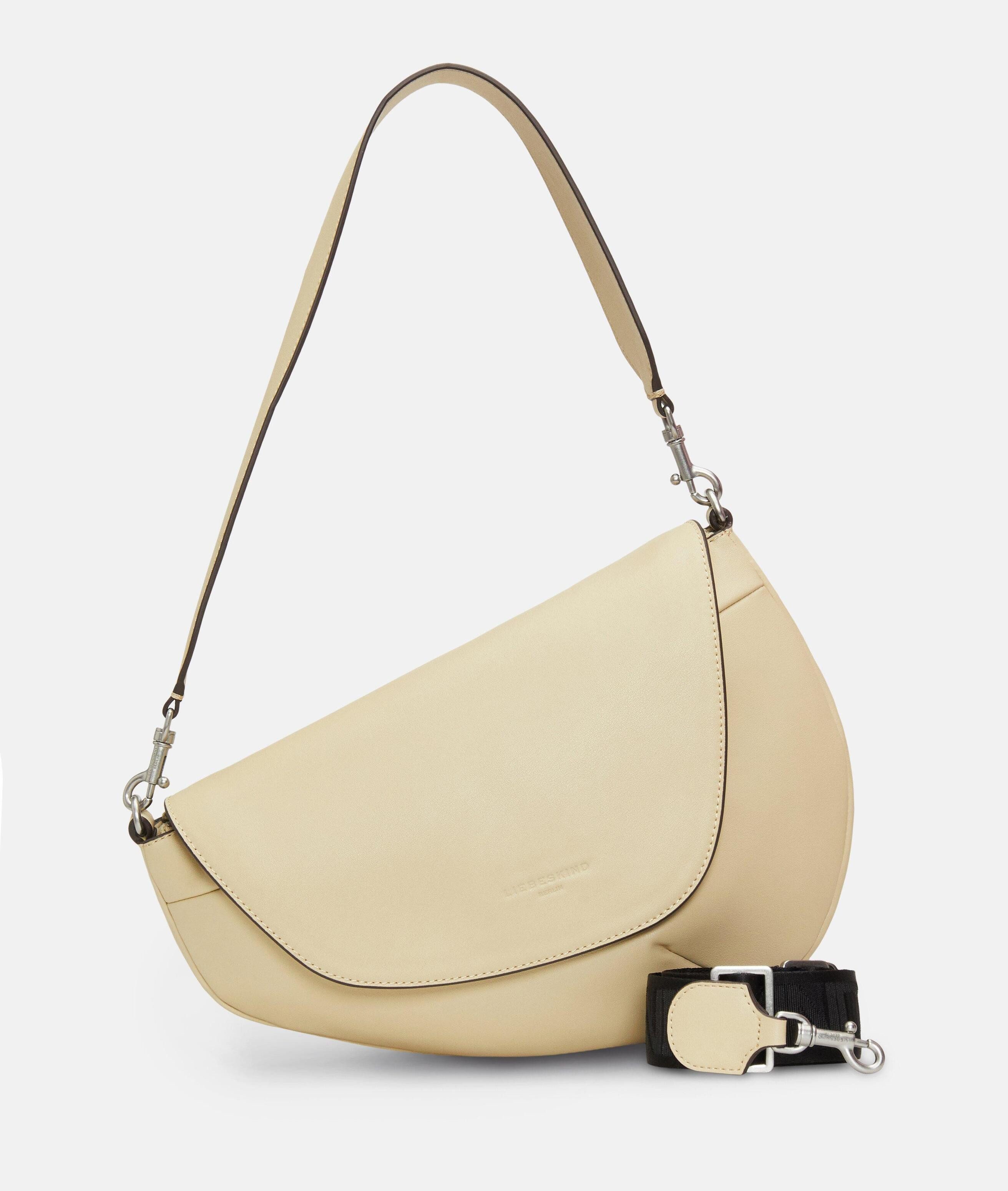 Liebeskind Berlin Schultertasche Oval Shoulder-Bag M, Geräumige Schultertasche in Lederoptik mit authentischer Narbung