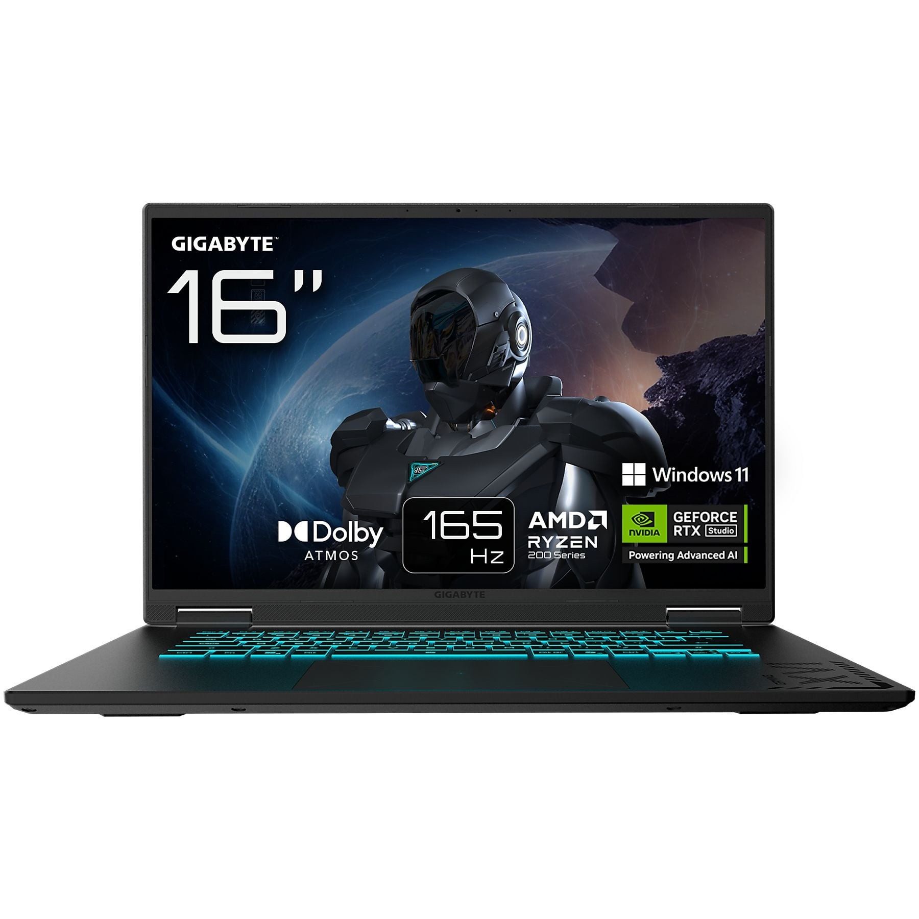 Gigabyte Gaming A16 Laptop Ryzen 7 RTX 5000 Serie 16GB 1TB SSD 165Hz Gaming-Notebook (40,6 cm/16 Zoll, AMD Ryzen 7 260, GeForce RTX 5050, 16 GB, 1000 GB SSD, 165Hz IPS Display, Full HD (1080p) Webcam, LAN (RJ-45), Wi-Fi 6E)
