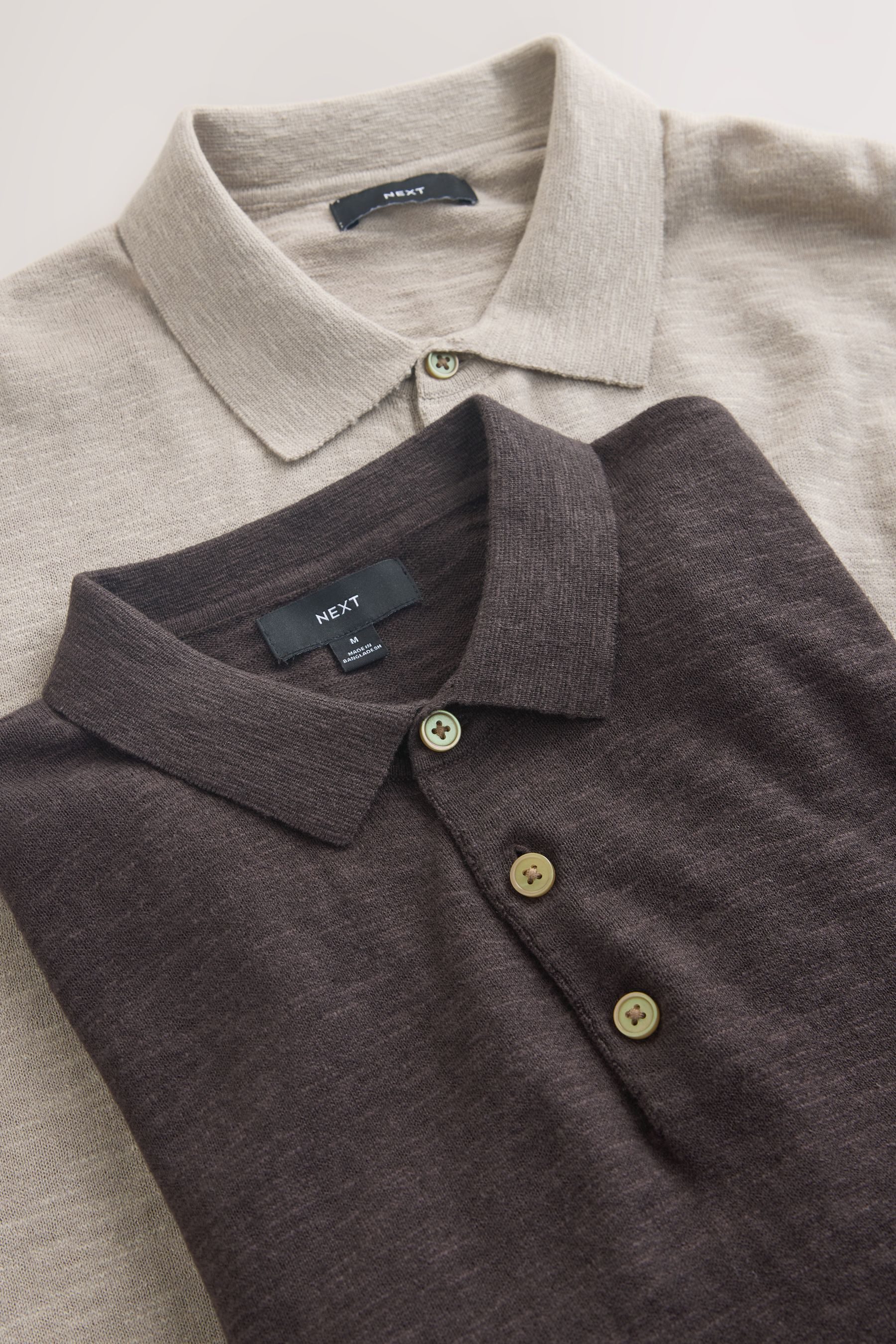 Next Polokragenpullover Regular Fit Poloshirts in Strickoptik, 2er-Pack (2-tlg)