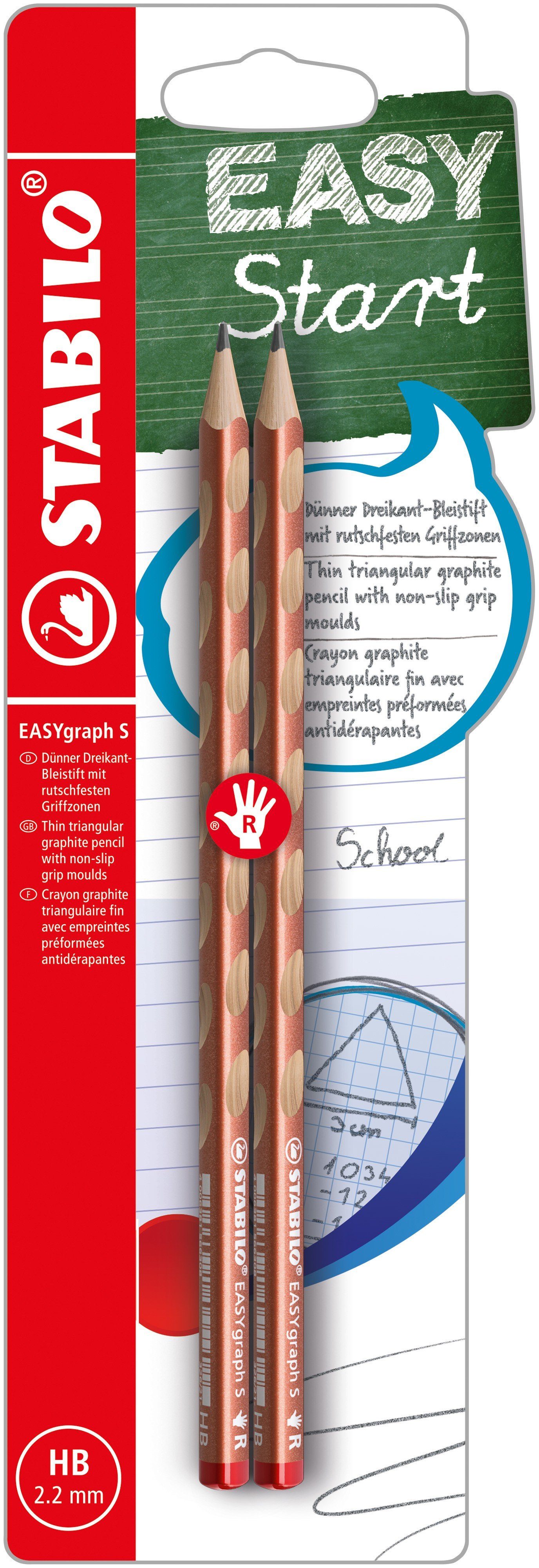 STABILO Bleistift STABILO Dreikant-Bleistifte EASYgraph S Metallic Edition Kupfer HB ...