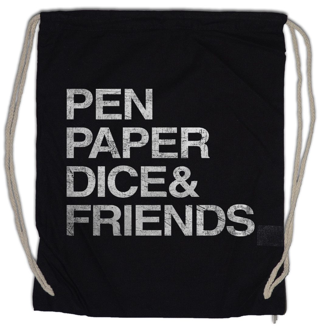 Turnbeutel Pen Paper Dice & Friends Turnbeutel Geek Nerd Dungeons Roleplay Role