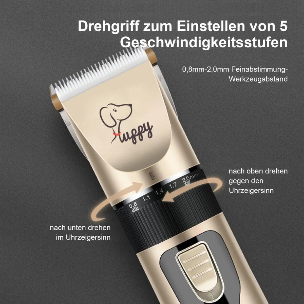 FELIXLEO Universalschere Fellscheren Tier Haarschneider 5 Feineinstellstufen Einstellbar, (1-tlg)