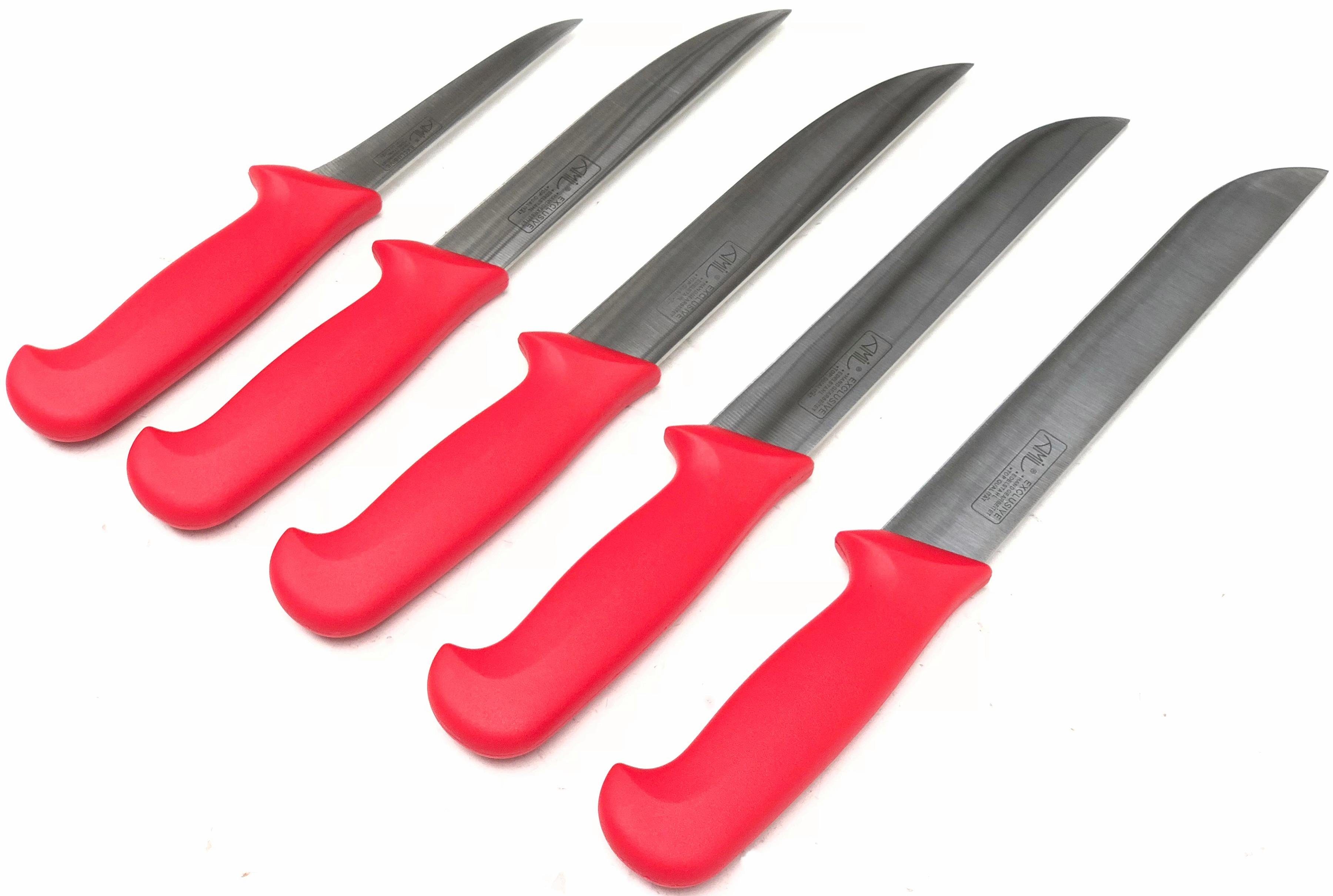 (5-tlg), Edelstahl AMIL Aus hochwertigem Messer-Set rot