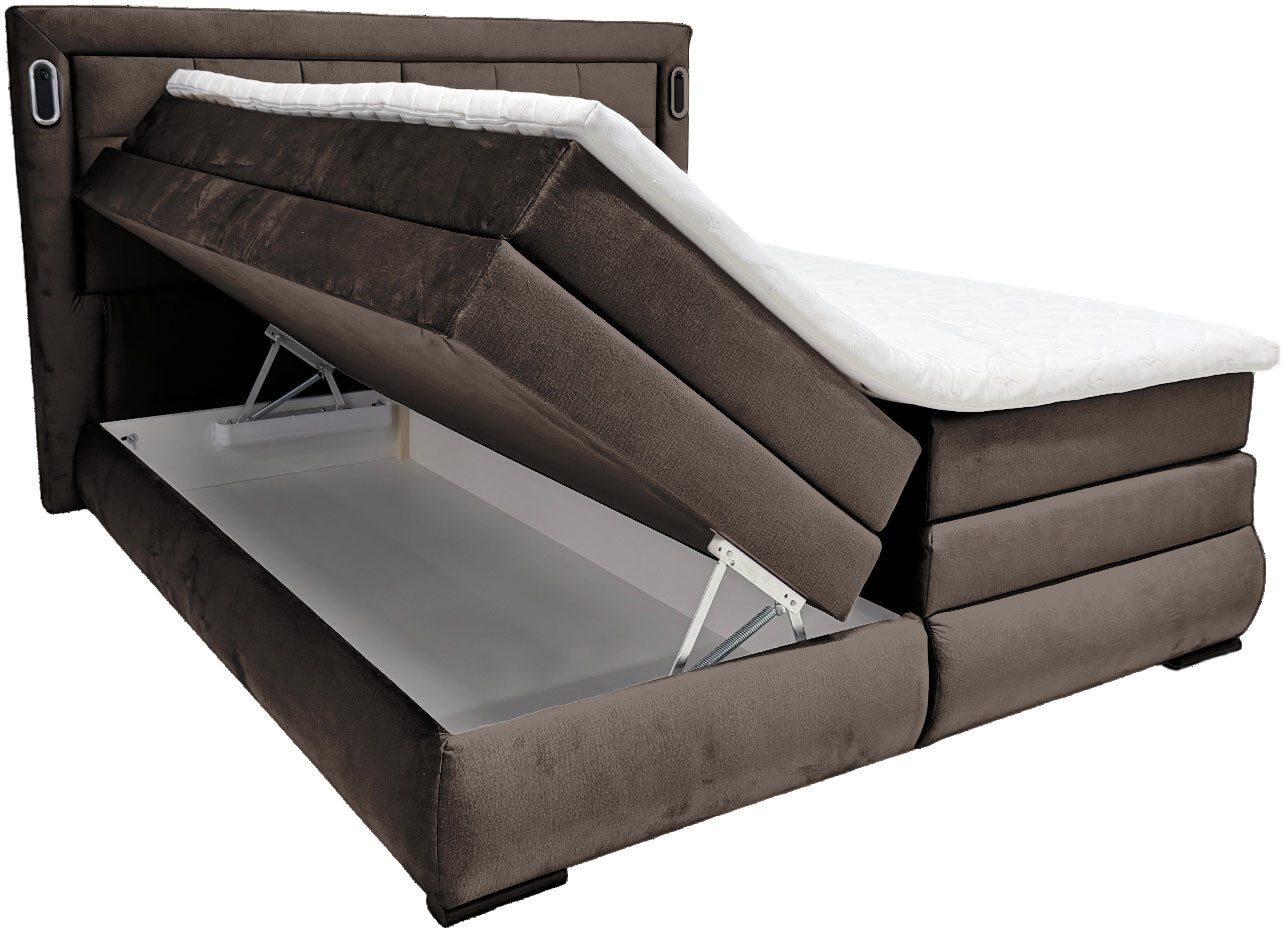 OTTO home Boxspringbett MIVVA, in H3, H4 oder Hmix H3/H4, wahlweise mit oder ohne LED-Leuchten