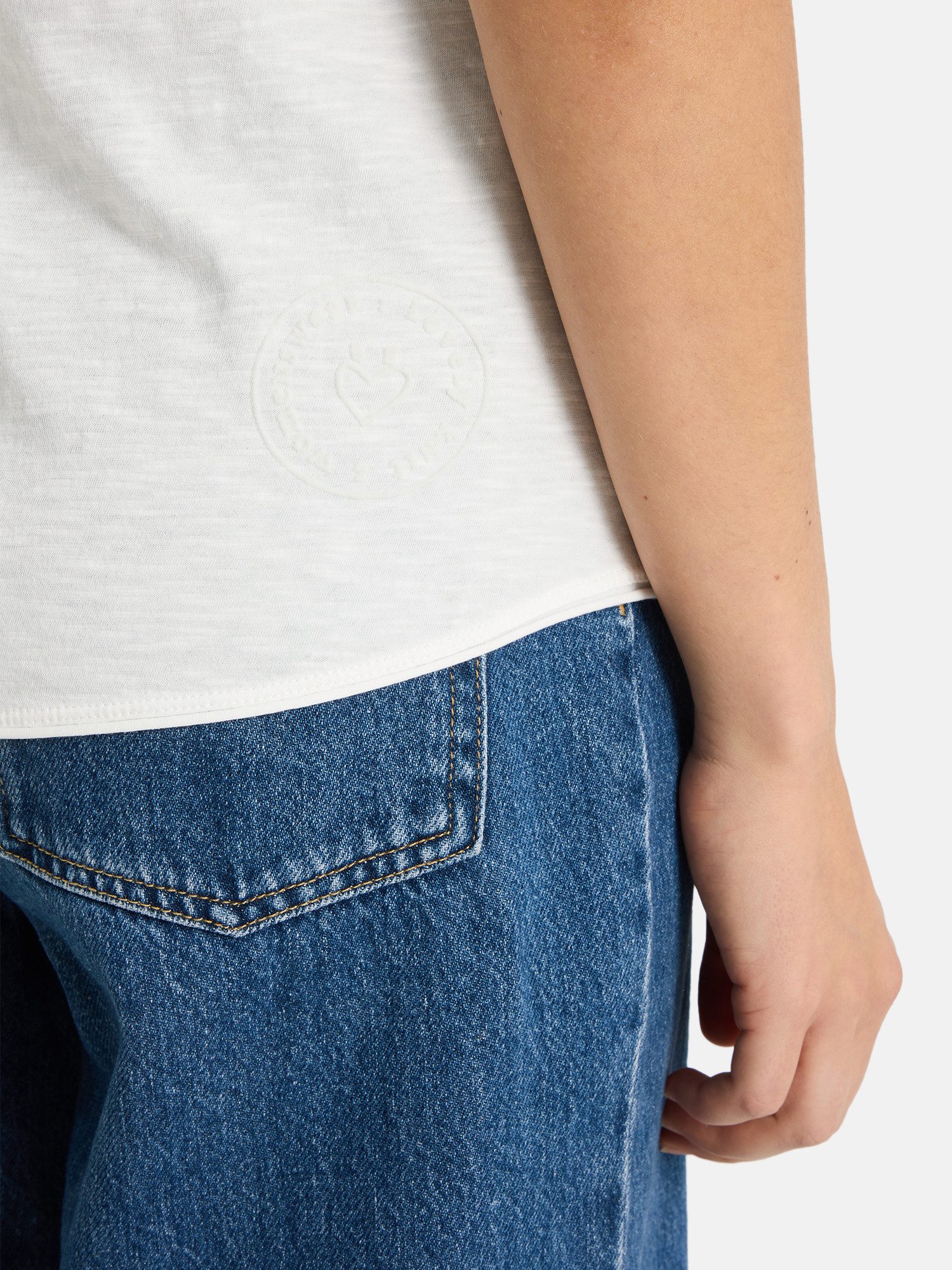 Lieblingsstück Rundhalsshirt CandiceEP mit Statement-Stickerei und im Batik-Look