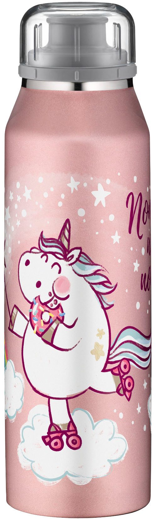 Alfi Isolierflasche KIDS ISO BOTTLE, Edelstahlkörper, spülmaschinenfest, 12h heiß & 24h kalt, Trinköffnung mit konsistentem Trinkfluss