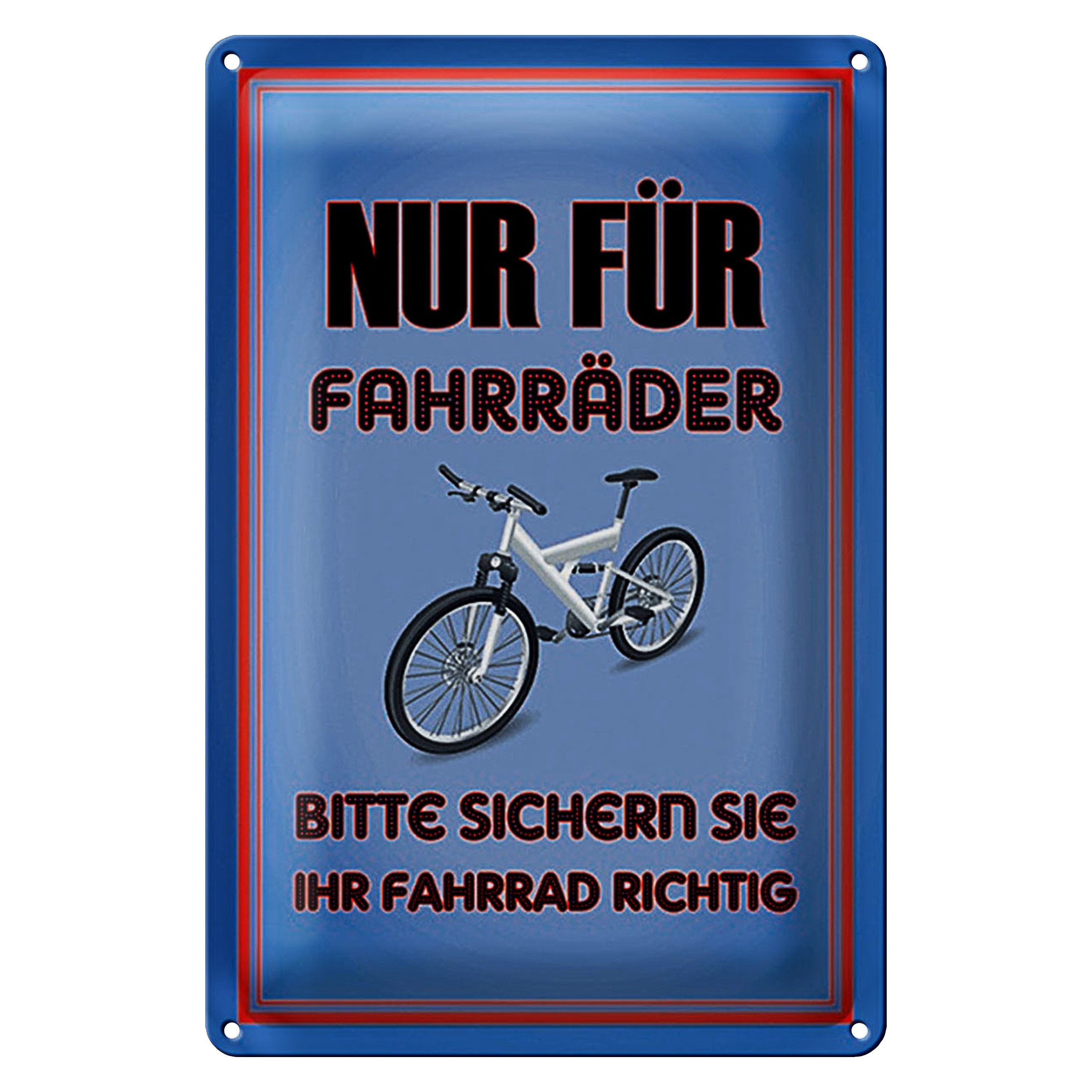 Roomando Metallschild Parken 30x40cm nur für Fahrräder sicher sie ihr