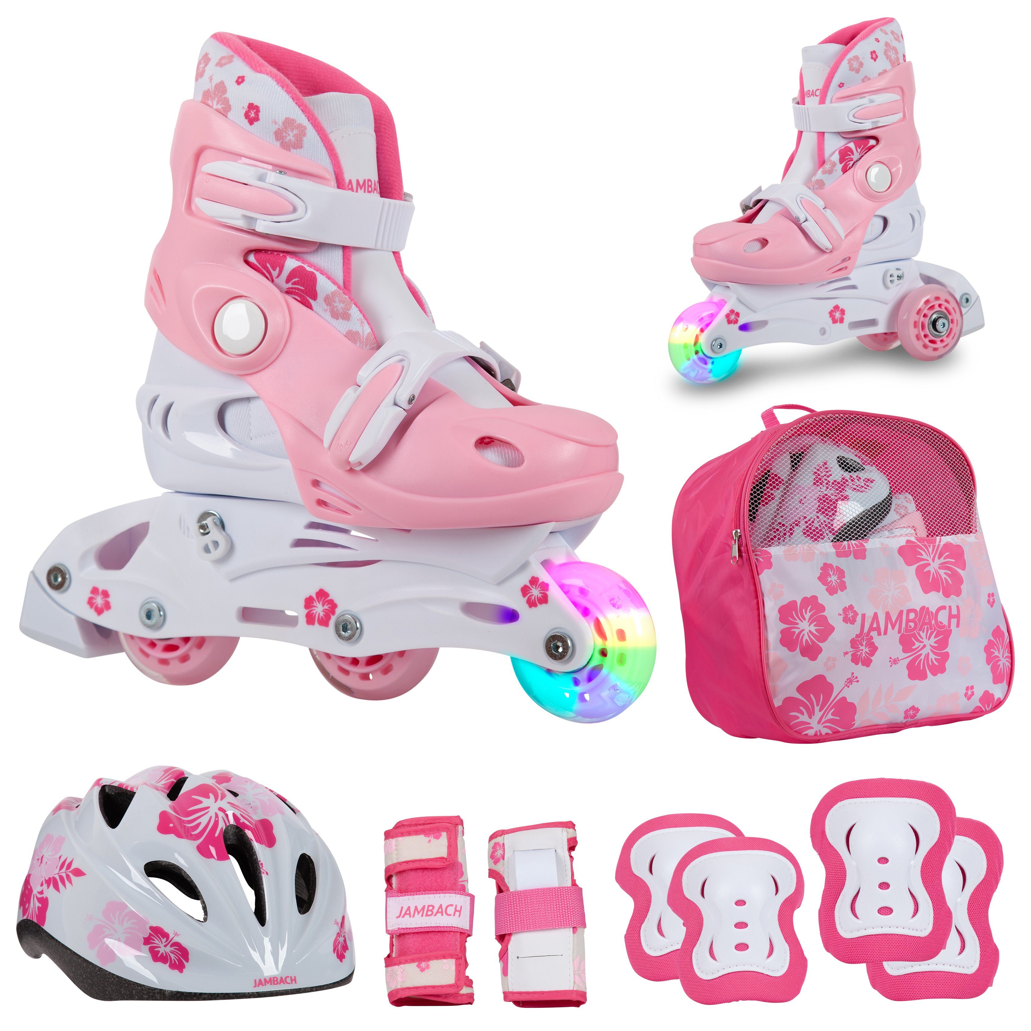 JAMBACH Inlineskates, verstellbare Розмір blinkende Rolle Einsteiger Set