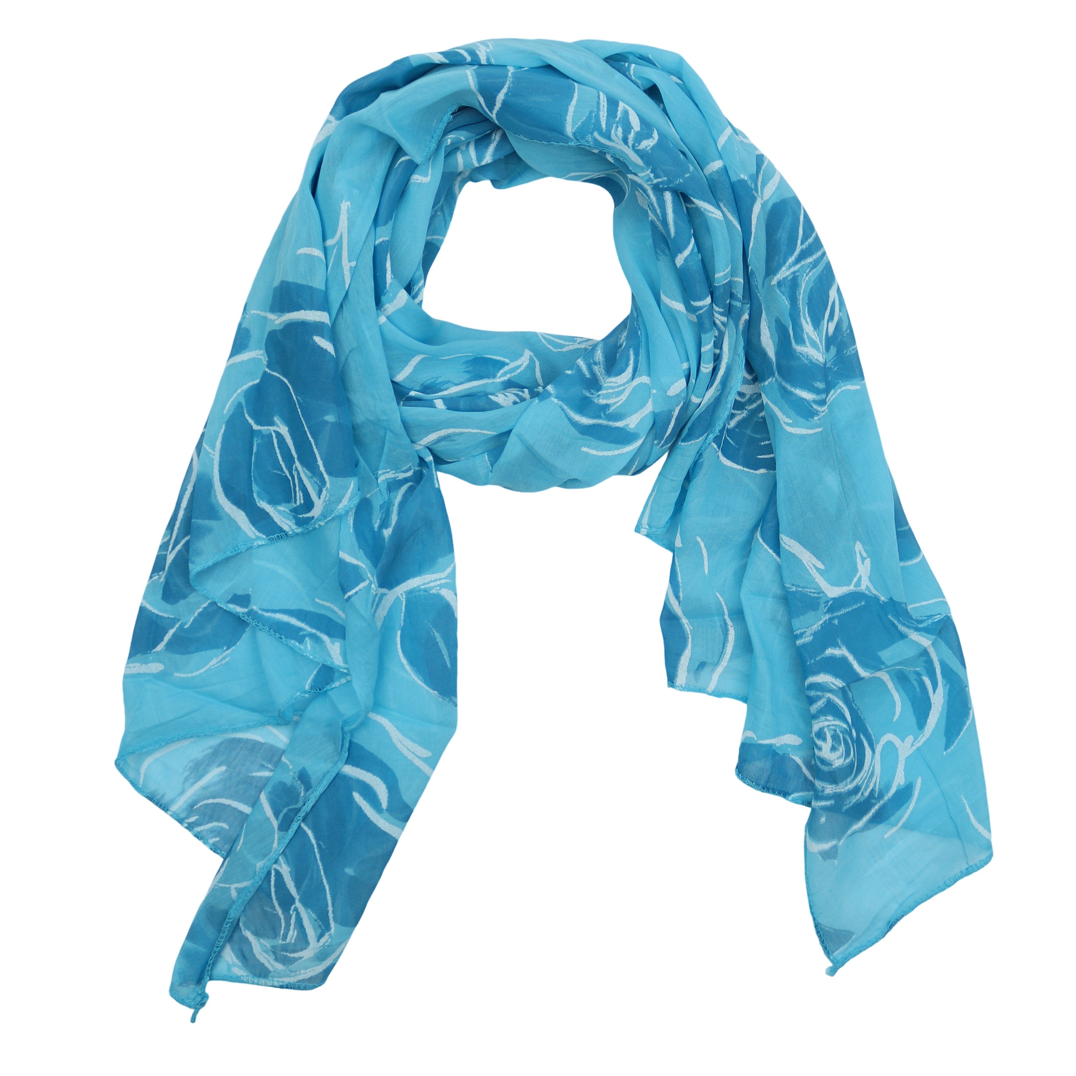 Modeschal Asymmetrischer Schal, Made in Italy 20% Seide 80% Baumwolle