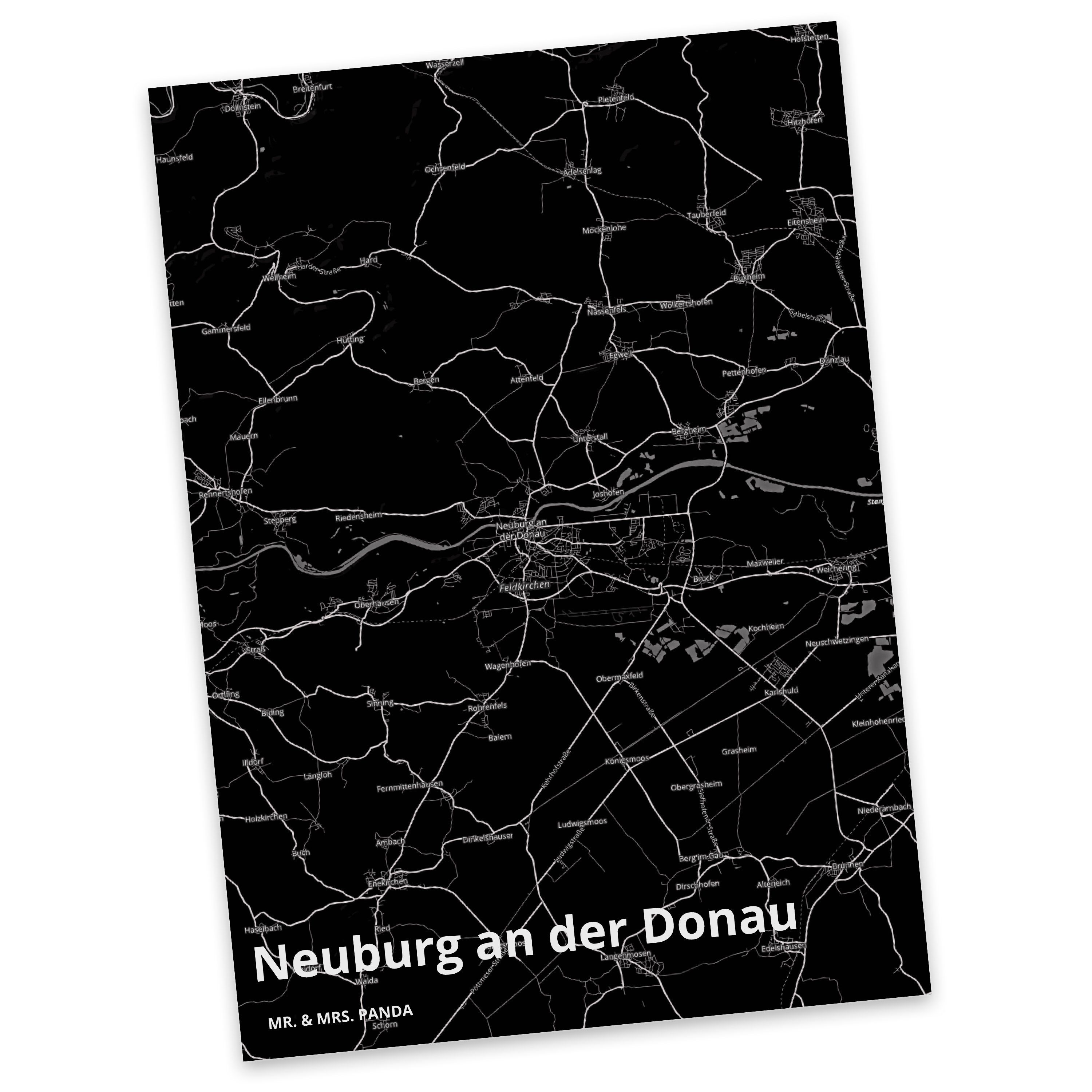 Neuburg Mr. Ansichtskarte, an Panda & - der Einladungskarte Geschenk, Dorf, Donau Postkarte Mrs.