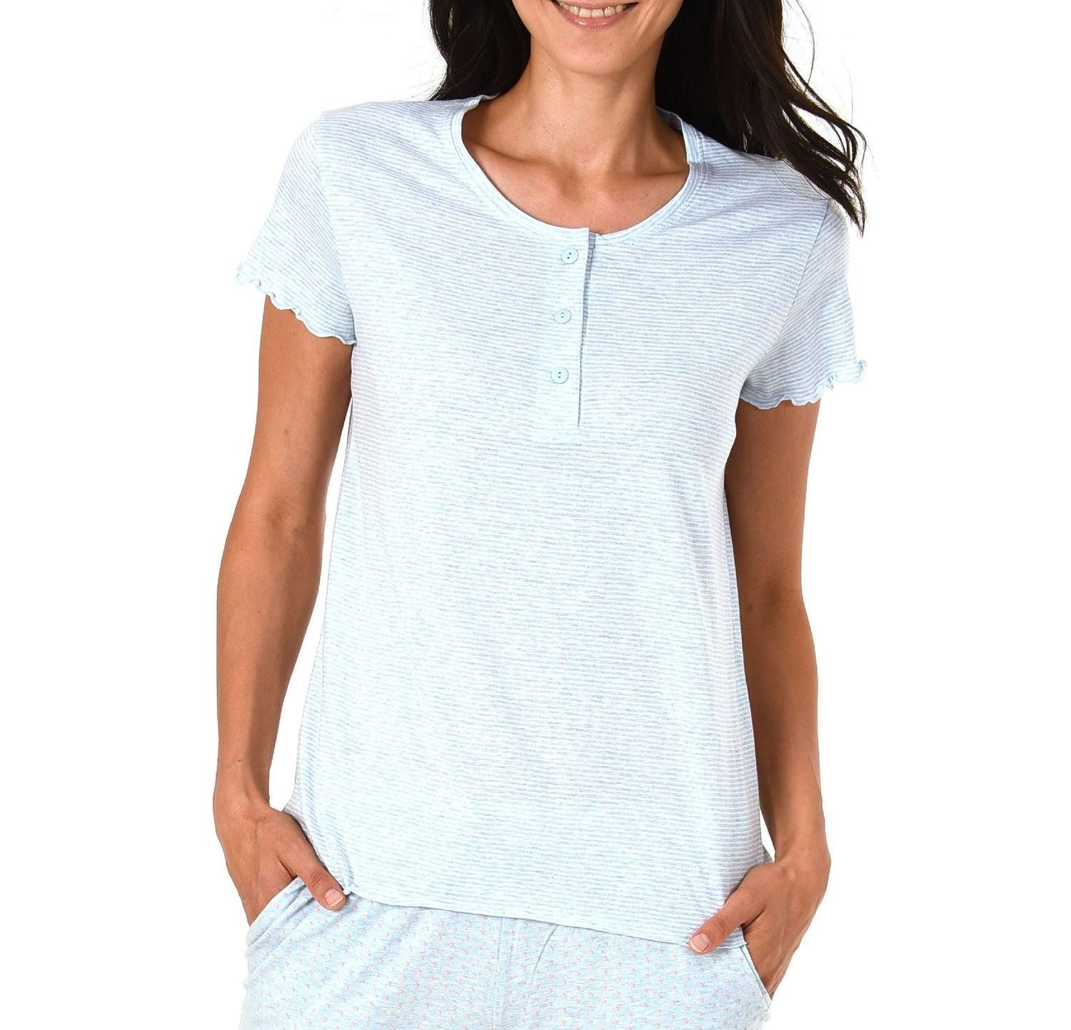 Normann Relaxanzug Damen Shirt Top kurzarm, Streifenoptik Mix & Match -191 220 903