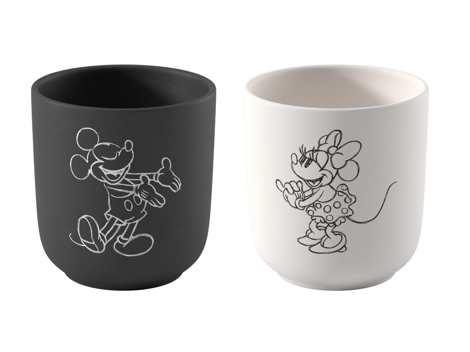 Villeroy & Boch Tasse Manufacture Rock - Mickey Mouse Kaffeebecher 2erSet, Premium Porcelain