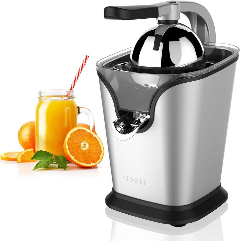 Heinrich´s Zitruspresse HZP 8692, 100,00 W, elektrischer Juicer inkl.  Fließstopfunktion rostfrei