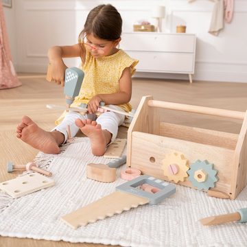 howa Spielwerkzeugkoffer, Werkzeugkiste Werkzeugkasten Kinder mit 45 tlg. Zubehör aus Holz