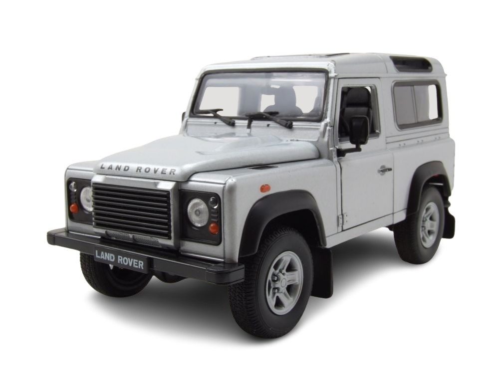 Modellauto Land Rover Defender silber