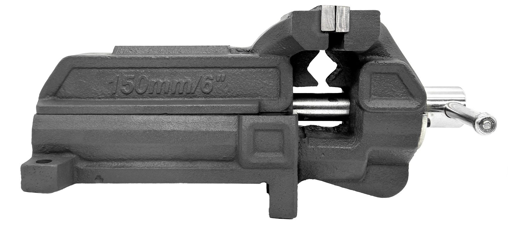 WELDINGER Schraubstock professional Schraubstock 150 mm fixe Basis mit Rohrspannbacken, 1-St., 150 mm Backenbreite, extrem belastbar, geriffelte Backeninnenseite