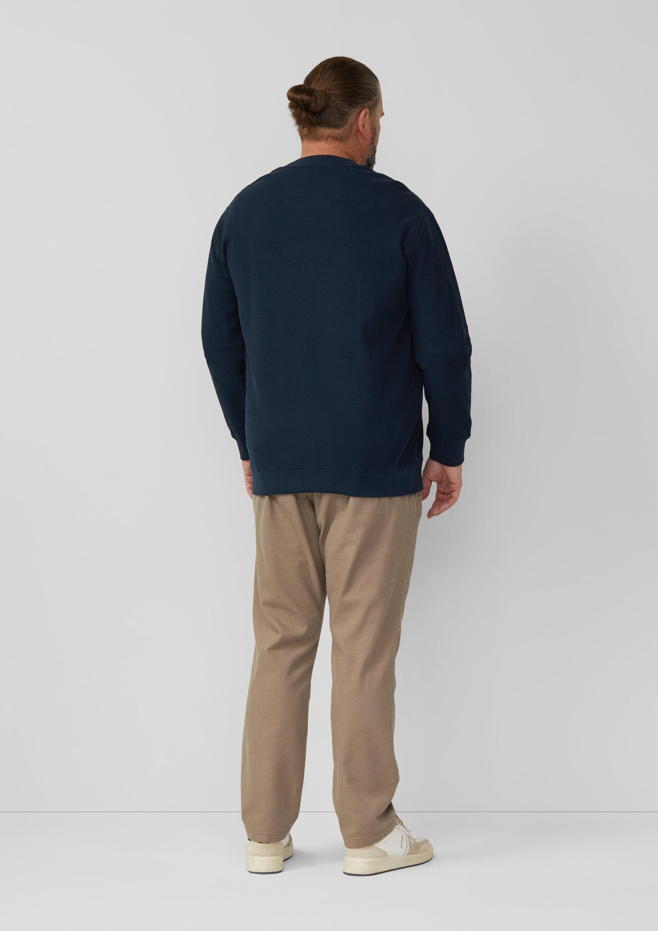s.Oliver Sweatshirt Sweatshirt Strukturiertes Sweatshirt mit Rippbündchen