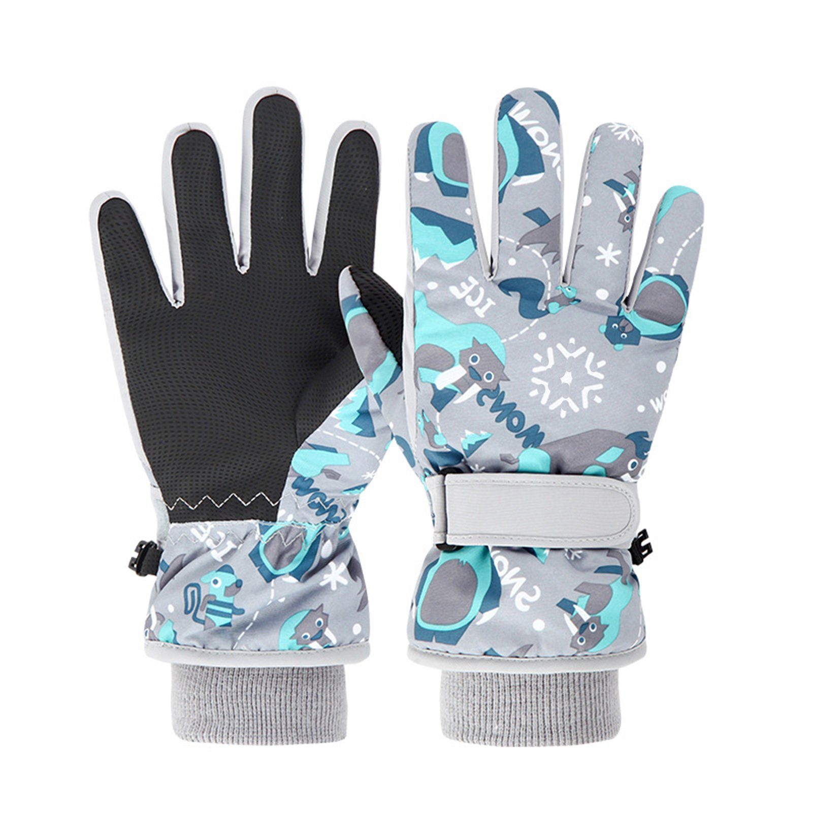 Handschuhe Fleece Wasserdicht Winddichte Snowboard Skifahren Kinder Warme Skihandschuhe Grau Winterhandschuhe Rutaqian Winter Skihandschuhe Fahrradhandschuhe