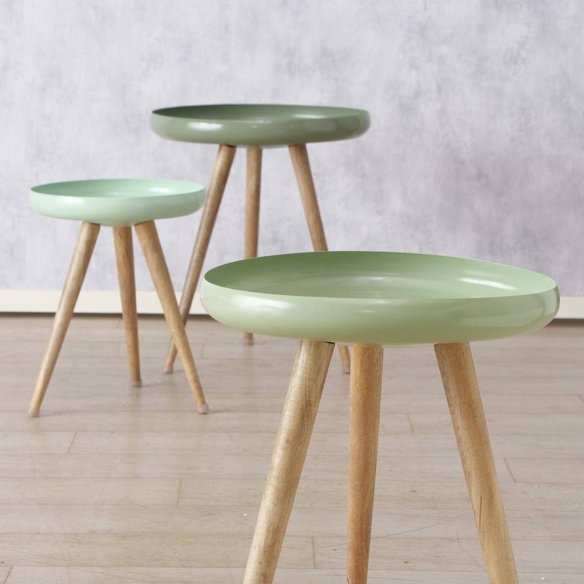 BOLTZE GRUPPE GmbH Beistelltisch Kaffeetische MASDOUR, Mangoholz, 3er-Set (3er-Set), keine